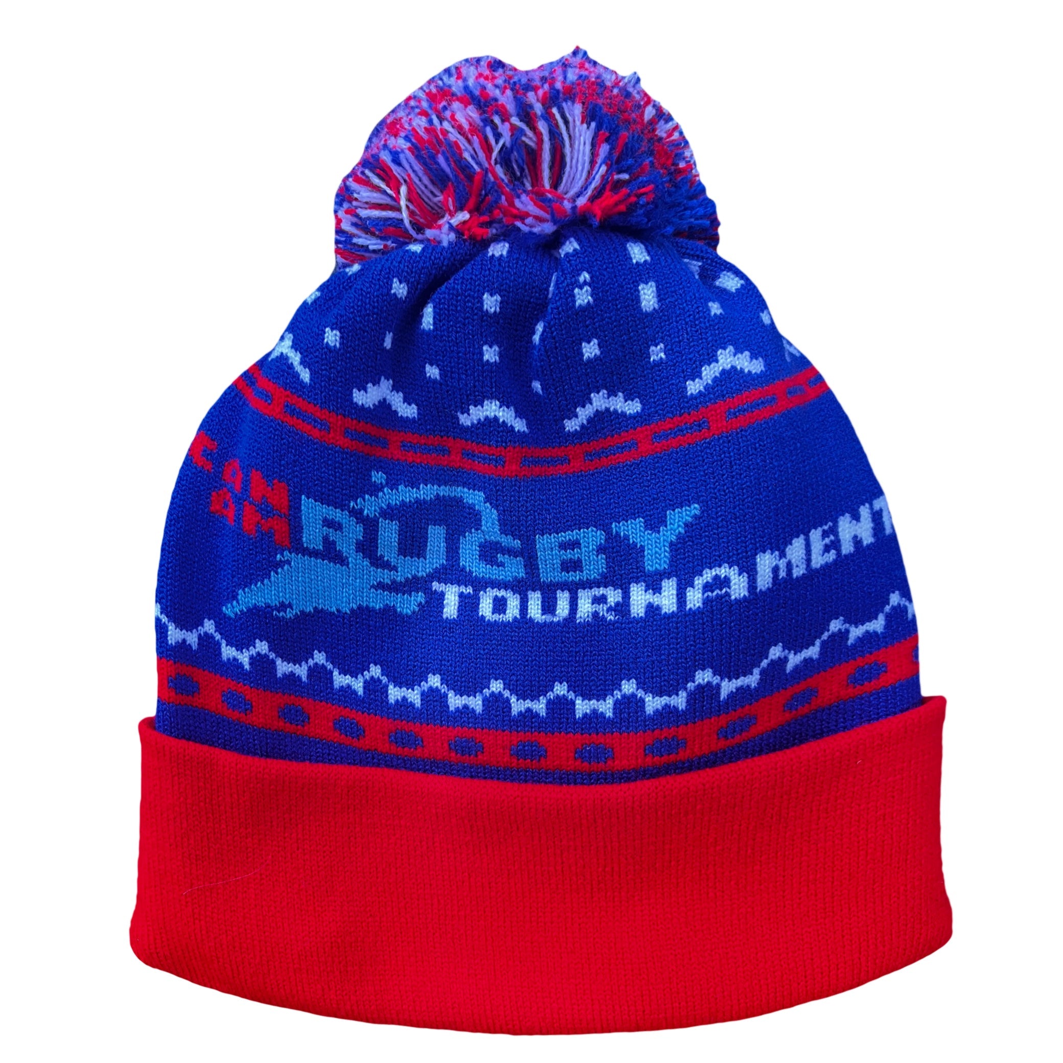 Can Am Rugby Knit Pom Hat - Winter Beanie for Men & Women - Soft & Warm Knitted Skull Cap - Perfect for Outdoor Sports, Skiing, and Casual Wear