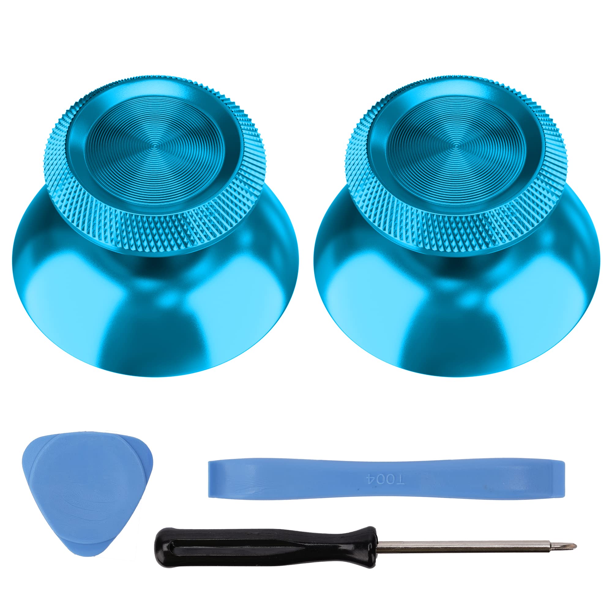 DualSense PS5 Controller Metal Thumbsticks - Aluminum Joystick Replacement Kit (Blue) for Gaming Accessories