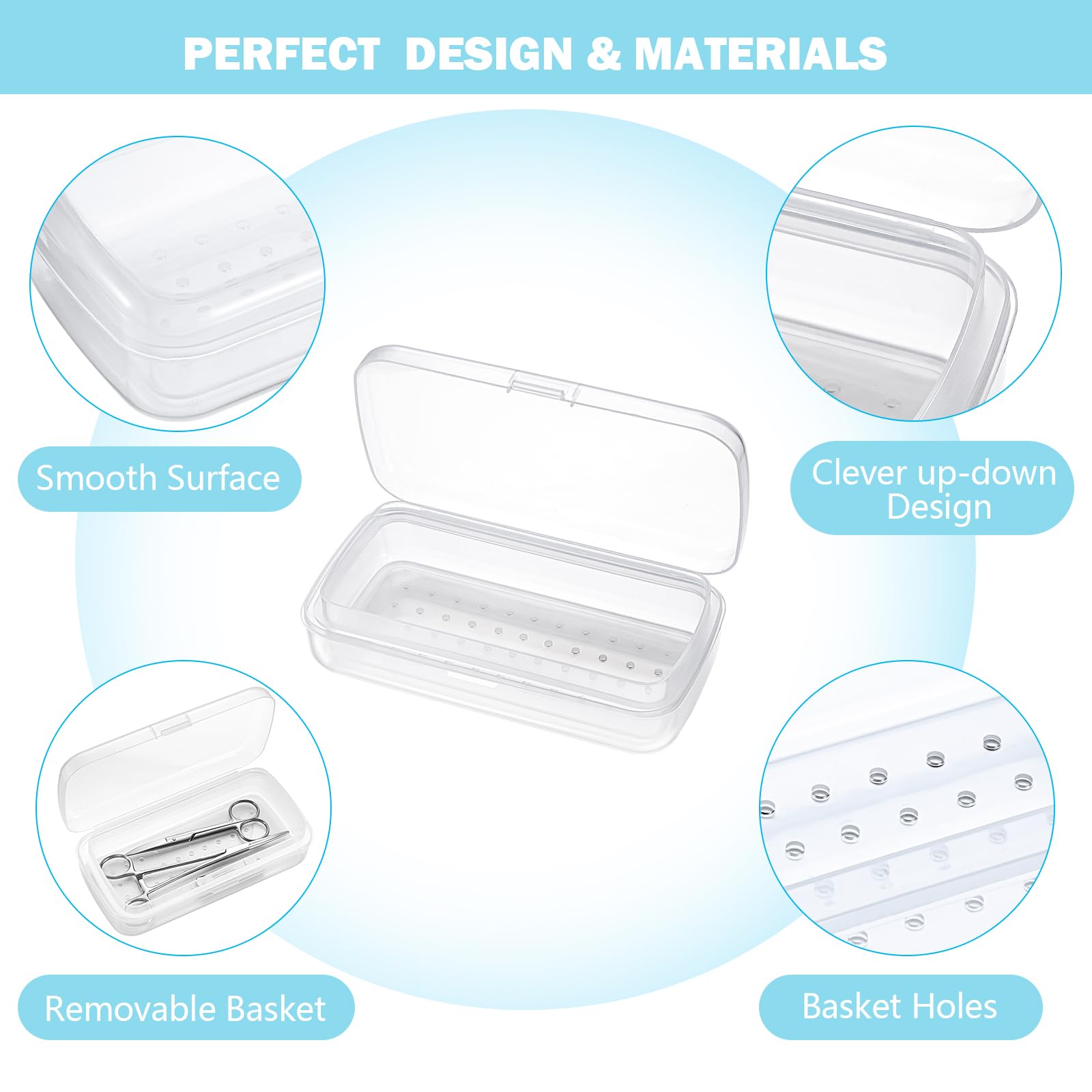 Professional Nail Tool Sterilizer Box - Large Clear Plastic UV Sterilization Tray for Tweezers, Eyelash Extensions & Nail Implements | Salon Hygiene Organizer for Estheticians & Beauty Professionals | Perfect for Nail Salons, Spas & Home Use