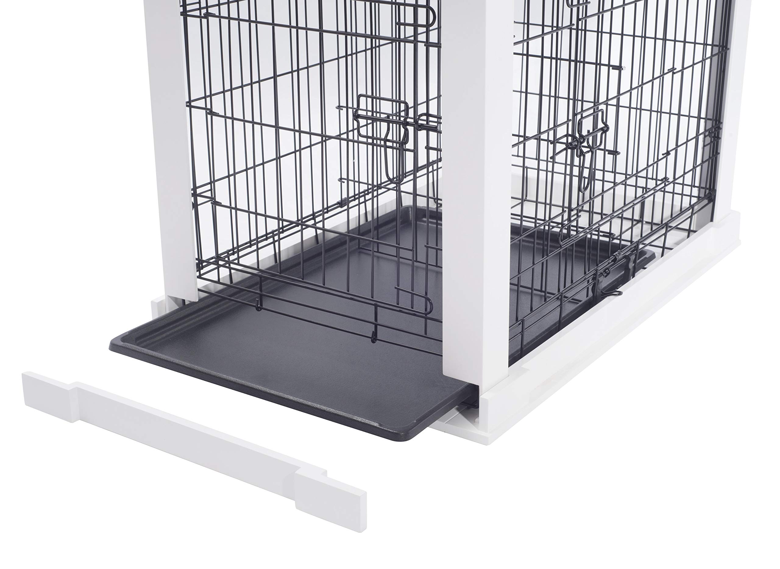 Zoovilla White Dog Cage with Crate Cover - Medium Size Dog Kennel for Small to Medium Dogs | Perfect for Home, Travel & Vet Visits