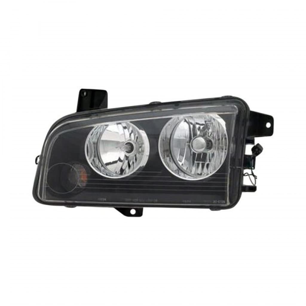 2006-2007 Dodge Charger Driver Side Headlight Assembly with Amber Turn Signal Lens - Replacement for CH2502163, 4806165AC, 4806165AD - Perfect for Night Driving & Vehicle Restoration