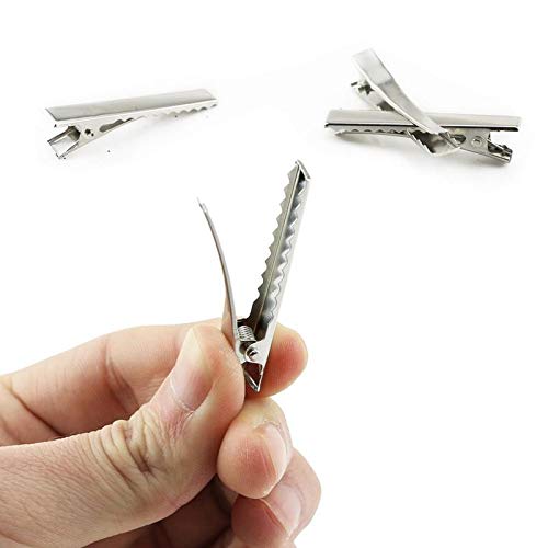Elina 50-Piece Metal Alligator Hair Clips with Teeth, 1.75 Inch (45mm) Flat Top Single Prong Hair Clips for Hair Bows, Arts & Crafts, DIY Projects - Perfect for Salon Styling, Gift Wrapping & Hair Accessories