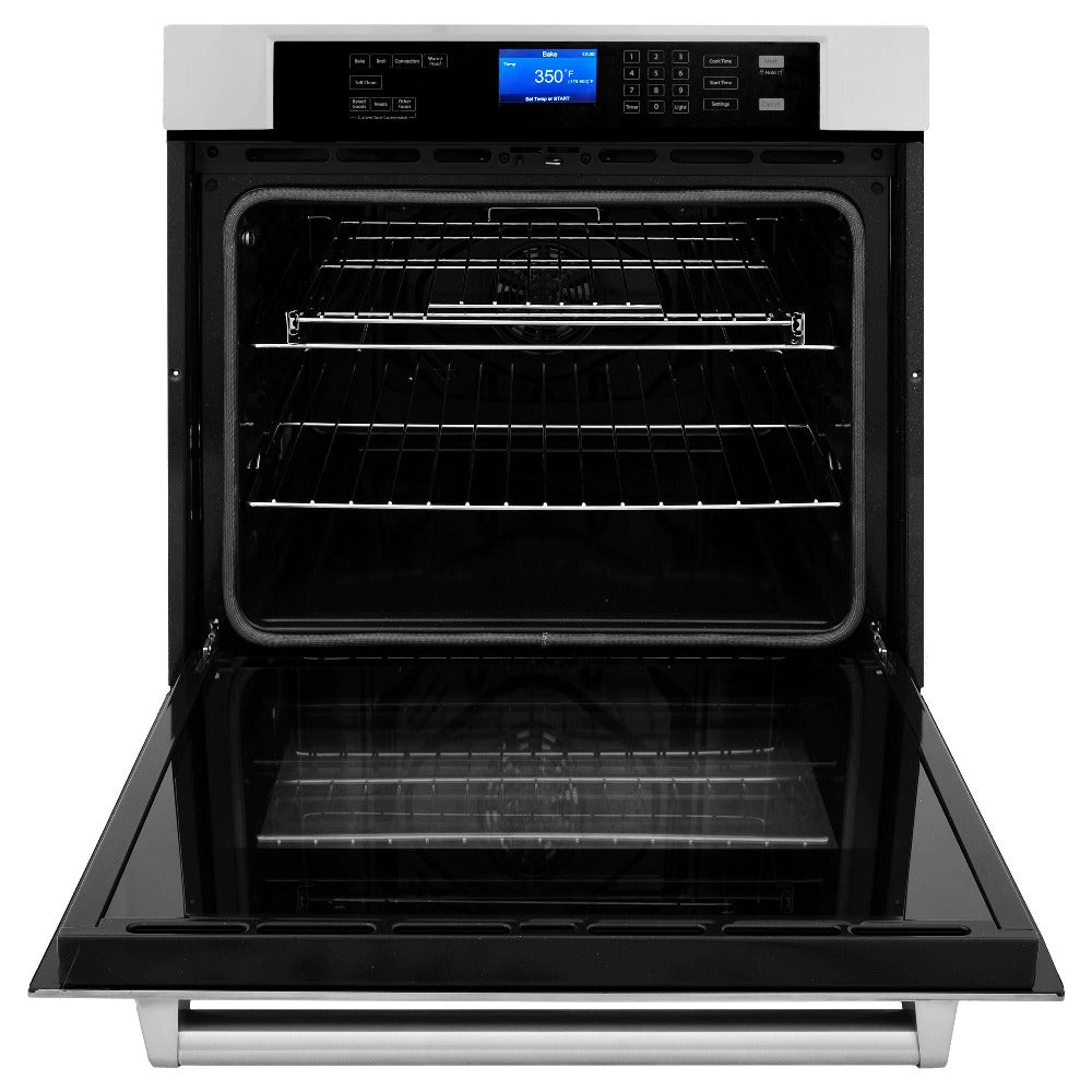 ZLINE 30-inch Stainless Steel Kitchen Package - Refrigerator, Gas Rangetop, Range Hood, Wall Oven & Dishwasher (5KPR RTRH30 AWSDWV) - Perfect for Modern Home Chefs & Kitchen Remodels