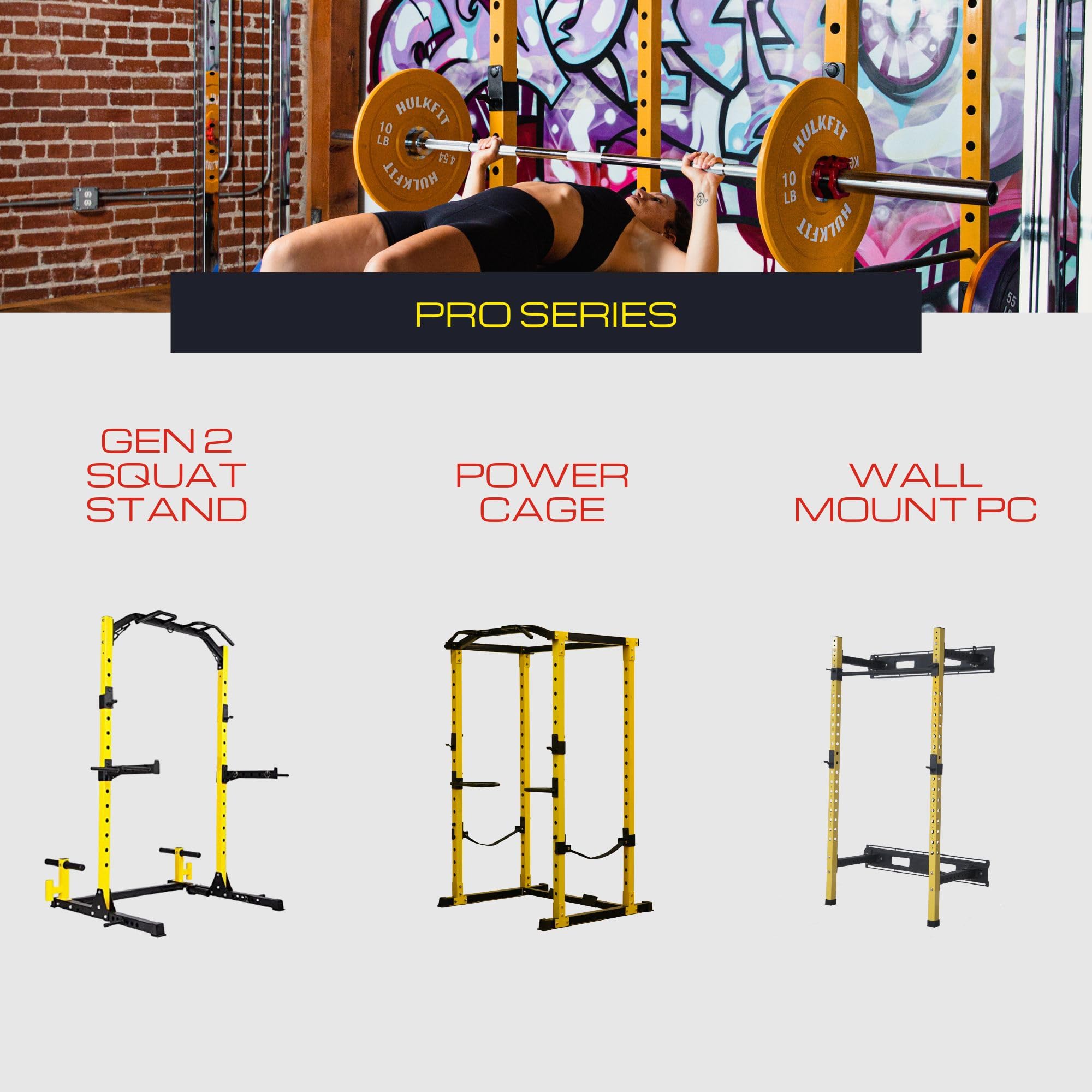 HulkFit Multi-Functional Adjustable Power Cage - Home Gym Squat Rack with 2 Pull-Up Bars for Strength Training, Bench Press, Deadlifts & Squats | Perfect for Garage Gym, CrossFit & Weightlifting Workouts