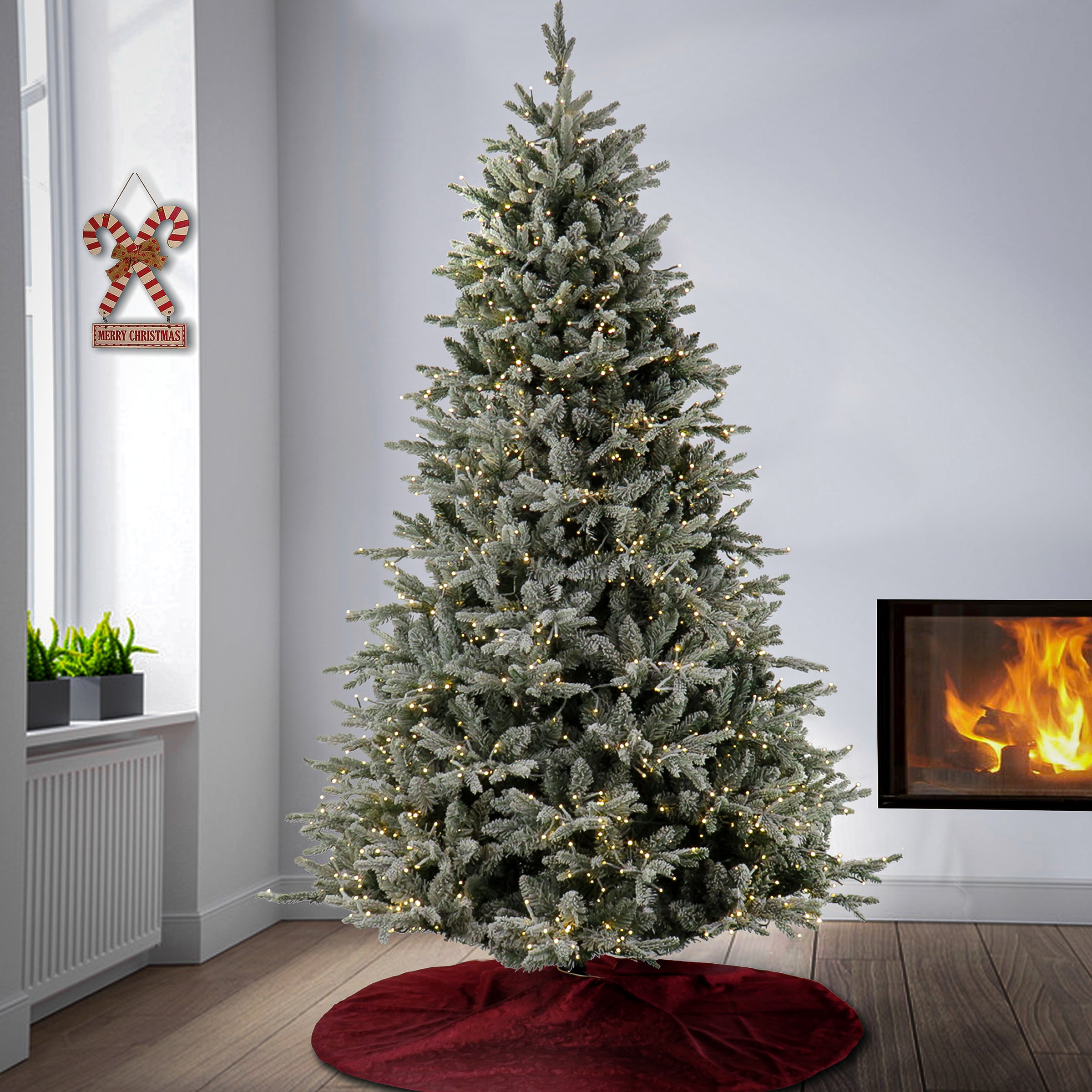 7.5 ft Pre-Lit Artificial Christmas Tree with Dual Color LED Cosmic Lights - Perfect for Holiday Home Decor & Indoor Festive Lighting