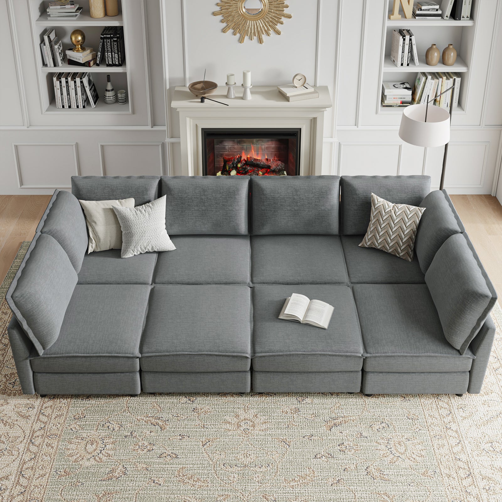 Harmetrix Oversized Soft Sectional Couch with Storage | Modern L-Shaped Sofa Bed with Hidden Compartment | Perfect for Living Room, Family Room & Small Spaces