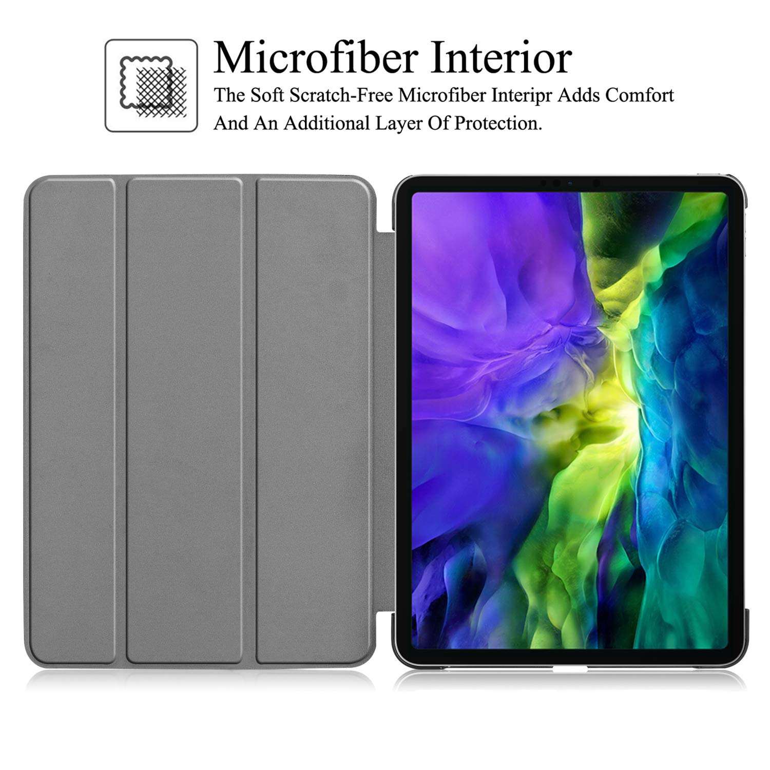 Slim Tri-Fold Stand Case for iPad Pro 11 Inch (3rd/2nd Gen 2021/2020) - Auto Sleep/Wake, Apple Pencil Charging & Pairing, Lightweight Protective Cover (Starry Sky) - Perfect for Work, Travel & Home Use