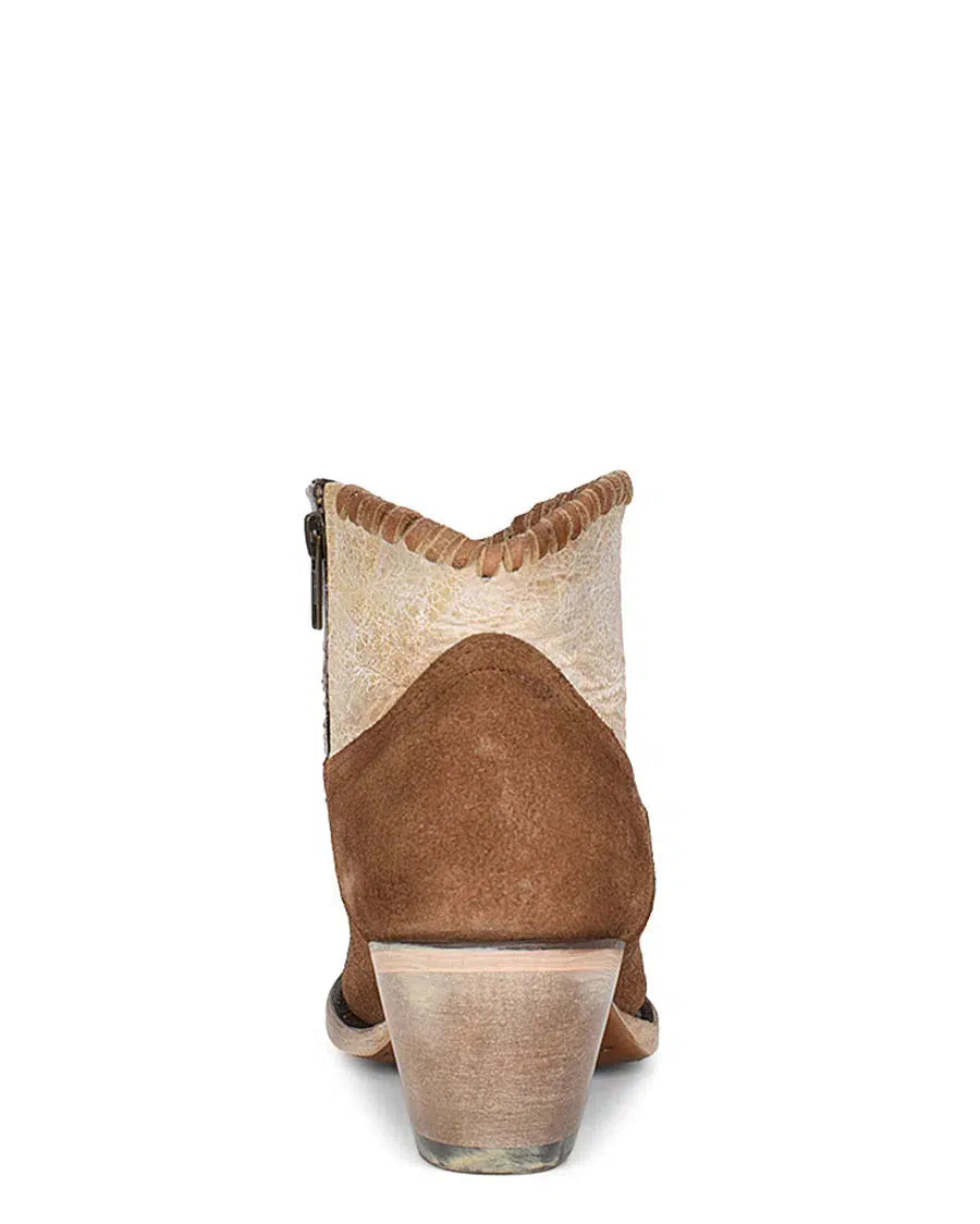 A4276 Women's Western Cowgirl Leather Ankle Booties - Comfortable Corral Sand Boots for Country Dancing, Rodeo & Casual Wear