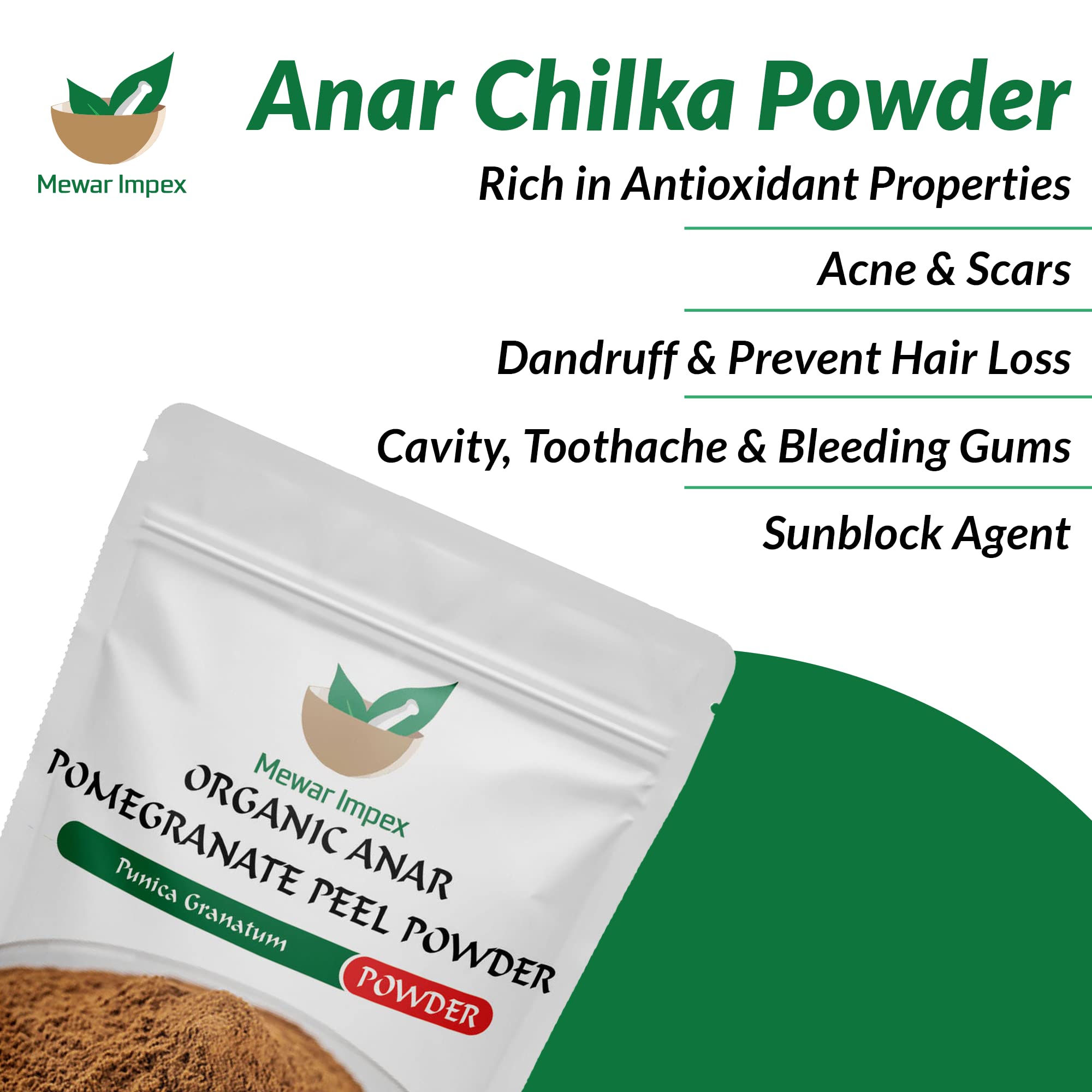 Premium Pomegranate Peel Powder (200g) - Punica Granatum for Glowing Skin, Acne & Hair Care | Natural Face Pack, Hair Fall Treatment & Spot Remedy | Vegan, Chemical-Free Skincare Solution