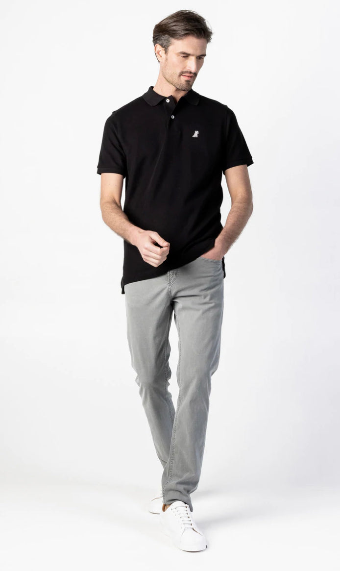 JAMES BARK Men's Black Regular Fit Polo Shirt - Breathable Cotton Casual Top for Work & Outdoor Activities | Lilac Bark