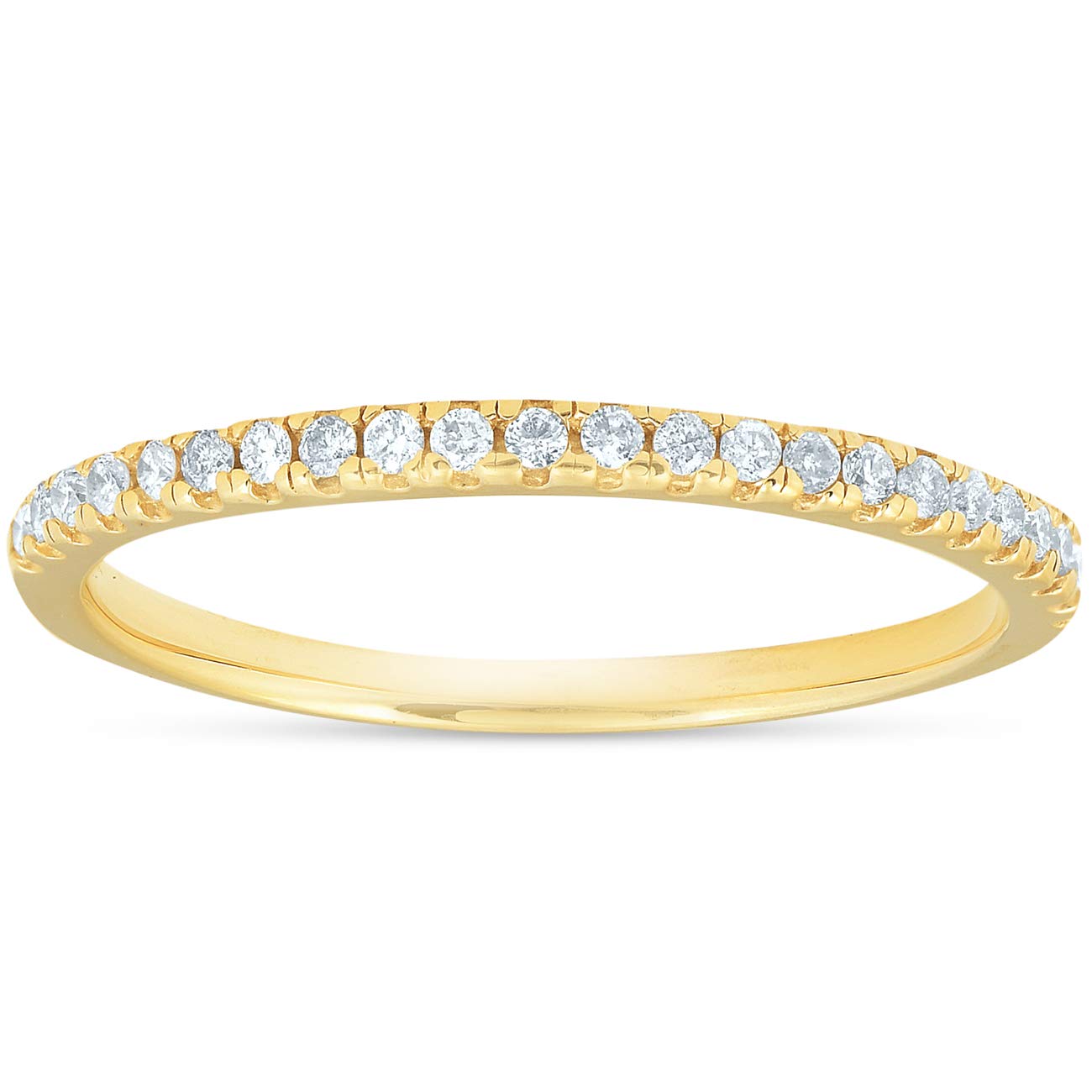 10K Yellow Gold Diamond Wedding Ring for Women - Stackable Band, Perfect for Bridal Sets, Anniversaries & Special Occasions