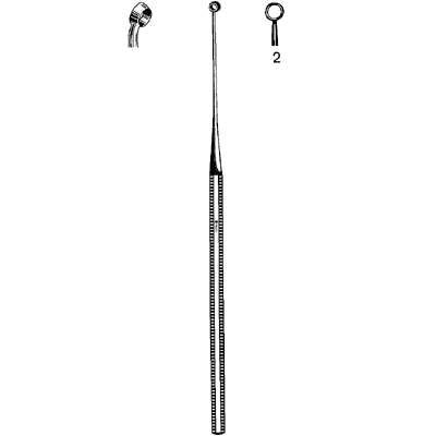 Buck Ear Curette Sharp Angled #2 67-2502 - Professional Ear Wax Removal Tool for Safe Cleaning at Home or Clinic