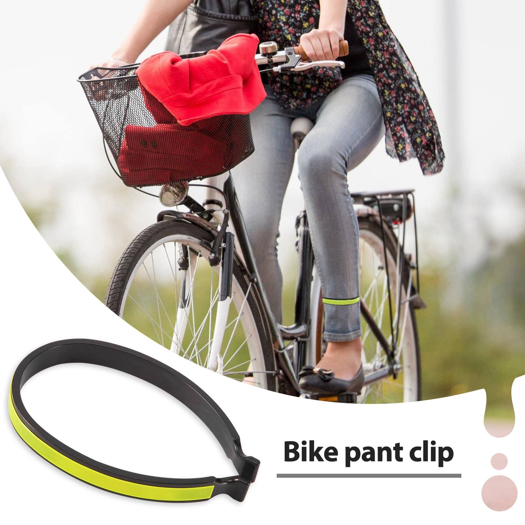 Laiaouay 2-Pack Reflective Bike Trouser Clips for Cycling - High Visibility Safety Clips for Night Rides (Green) | Perfect for Commuting, Exercise & Outdoor Activities