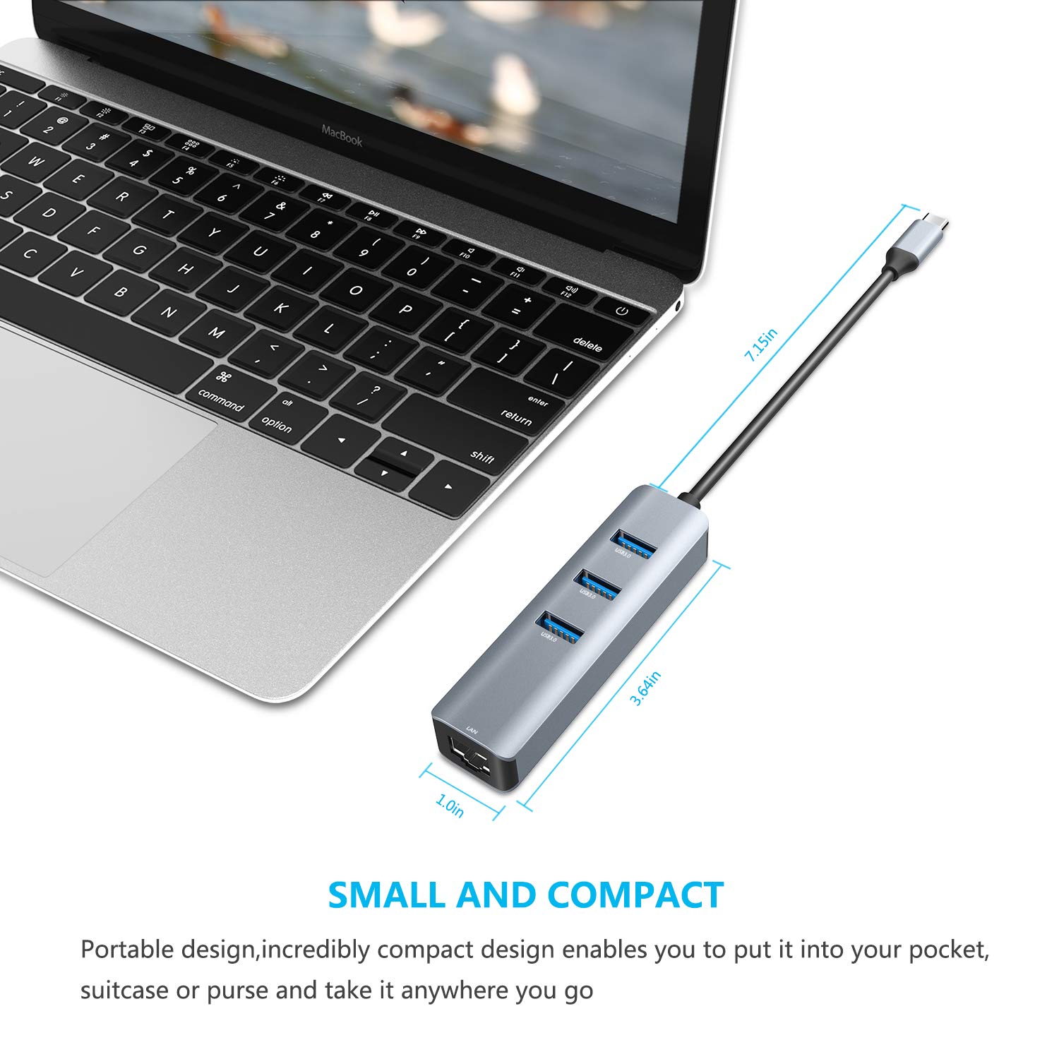 Vilcome USB C to Ethernet Adapter - Gigabit RJ45 to USB-C LAN Network Dongle for MacBook Pro/Air, Dell XPS, iPad Pro & More - Fast Wired Internet Connection for Work, Gaming & Streaming (Grey)