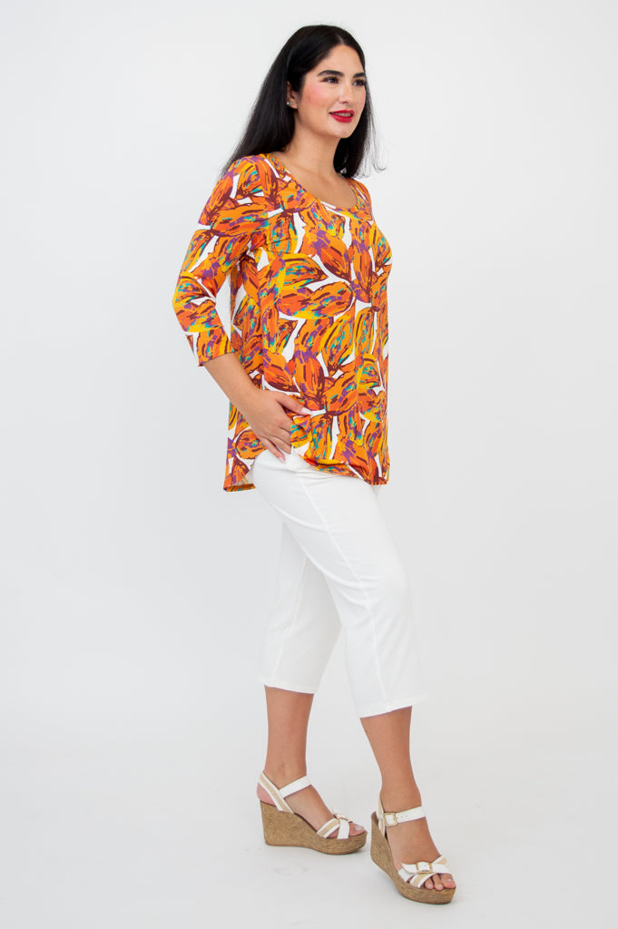 Jazz 3/4 Sleeve Top for Women - Soft Bamboo Fabric - Koko Style - Perfect for Yoga, Casual Wear & Summer Outfits