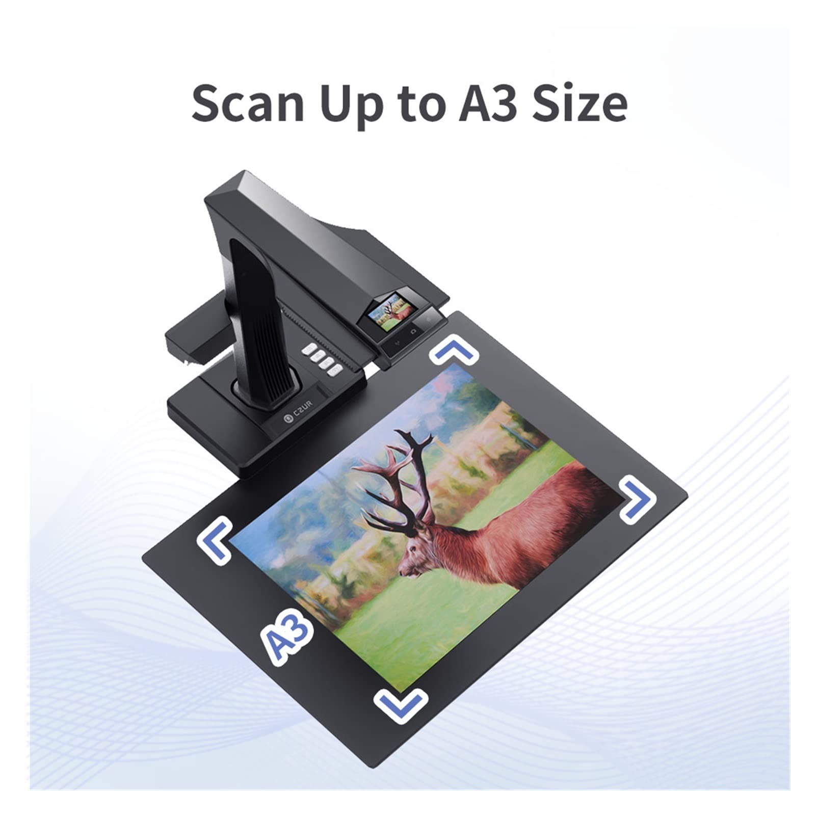 KOVOSCJ ET18 Pro A3 A4 Book & Document Scanner with OCR, WiFi - Convert to PDF/Searchable PDF/Word/TIFF - Compatible with Mac & Windows (Black, US Plug) - Perfect for Office, Library & Home Document Digitization