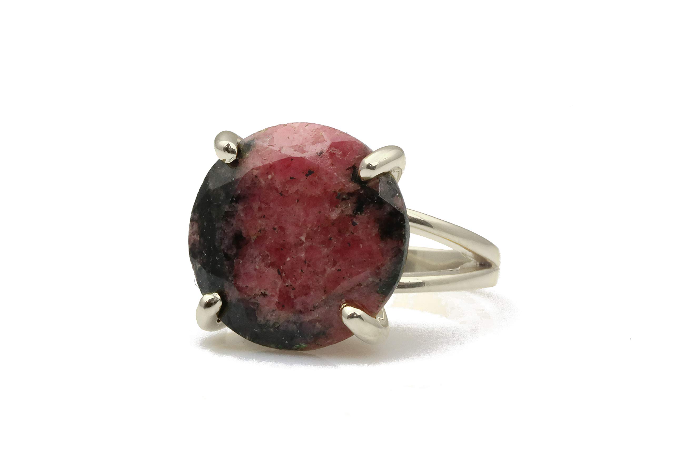 Exquisite 14k Gold-Filled Round Rhodonite Ring for Women | AA Quality Fine Jewelry | Elegant Gift for Birthday, Anniversary & Everyday Wear | Comes with Jewelry Box | Perfect for Date Nights, Office Wear & Special Occasions