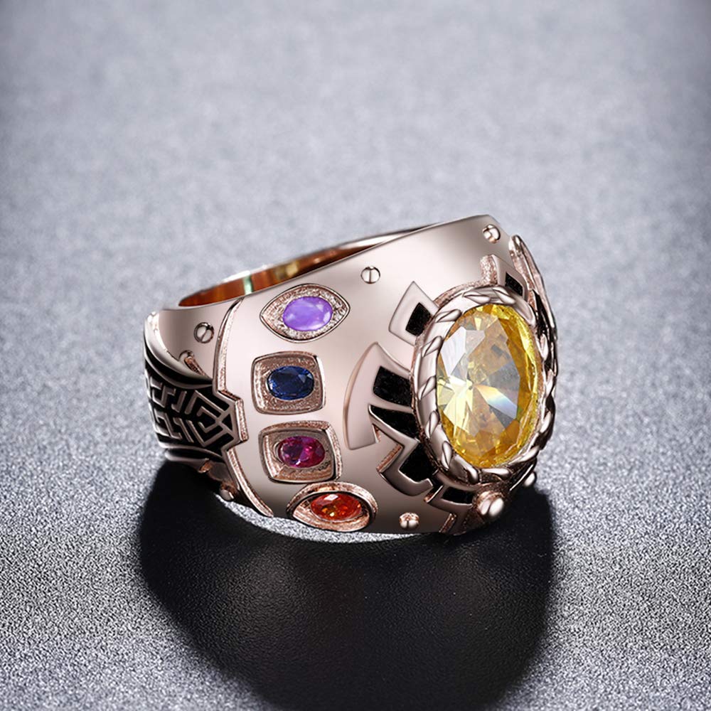 Infinity Gauntlet Rose Gold Plated 925 Sterling Silver Ring for Marvel Fans - Perfect Gift for Cosplay, Comic Con & Avengers Collectors