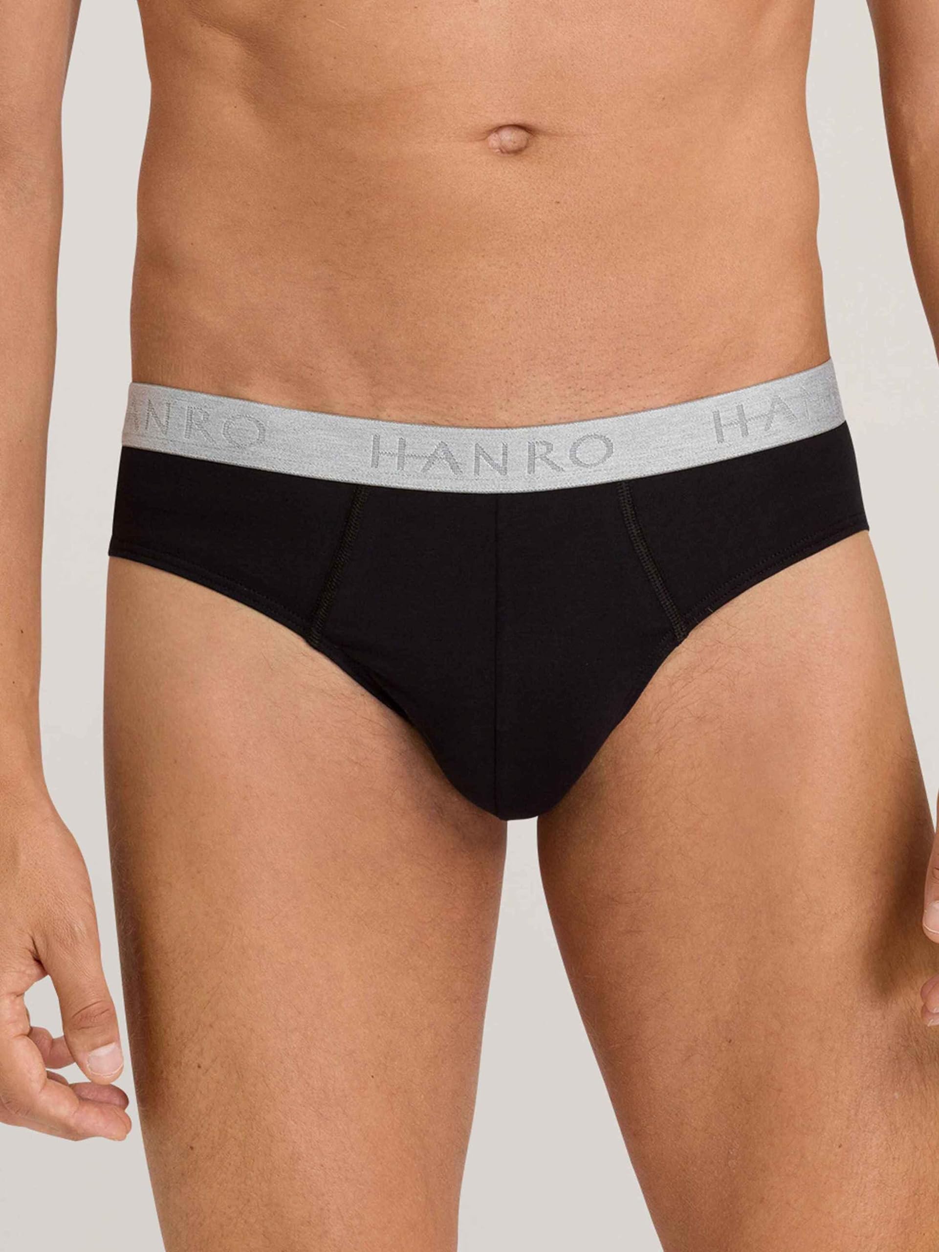 Hanro Men's Cotton Essentials 2-Pack Brief - Soft Comfortable Underwear for Everyday Wear | Perfect for Work, Gym & Travel