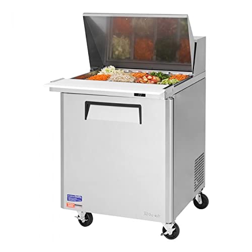 Turbo Air 1-Door Commercial Refrigerator - 8 Cu.Ft Sandwich & Salad Prep Table (Model MST-28-12-N) - Perfect for Restaurants, Delis & Cafes