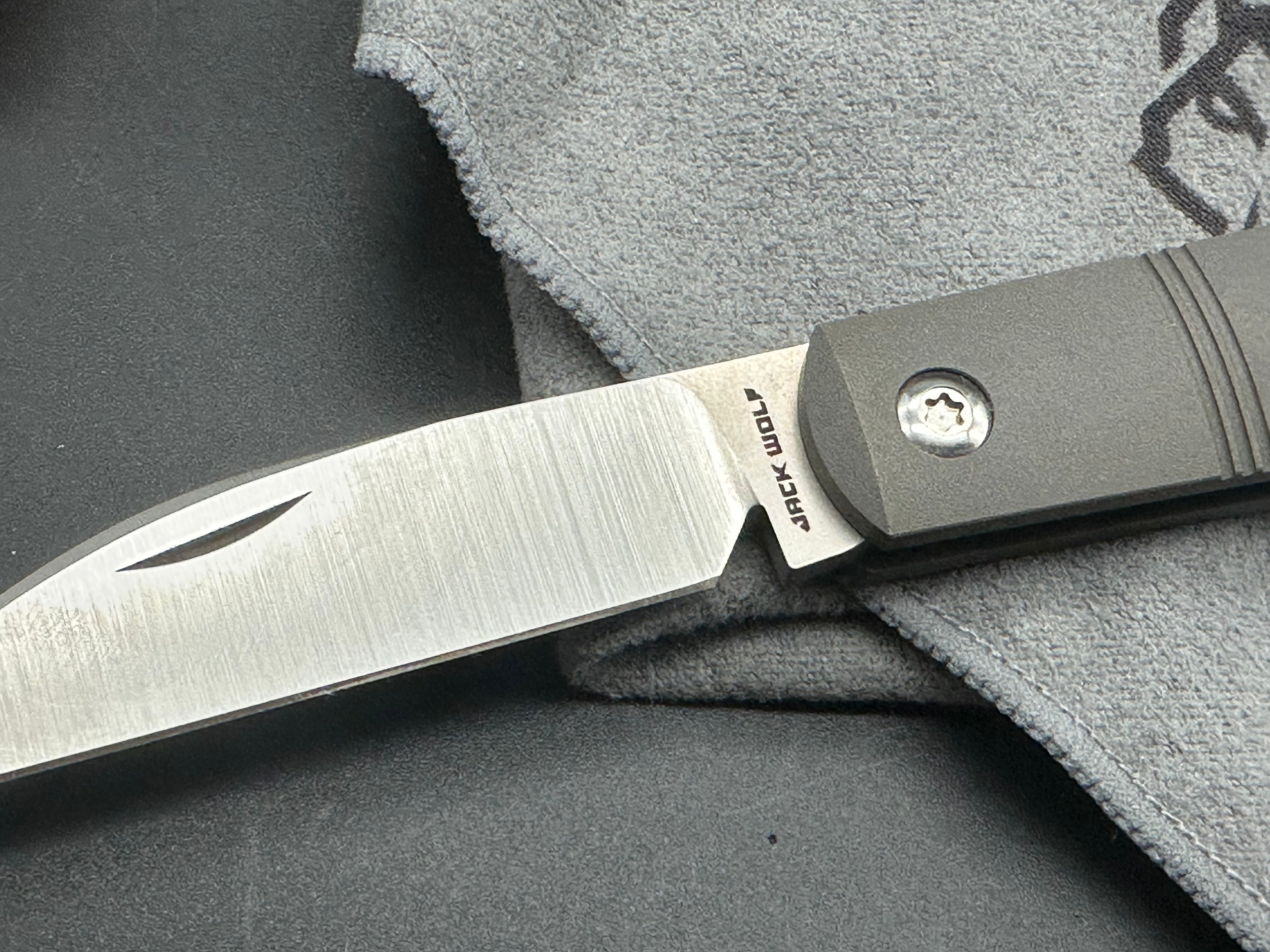 Jack Wolf LAID BACK JACK Titanium Smooth Pocket Knife - Premium EDC Folding Knife for Camping, Hiking & Outdoor Adventures