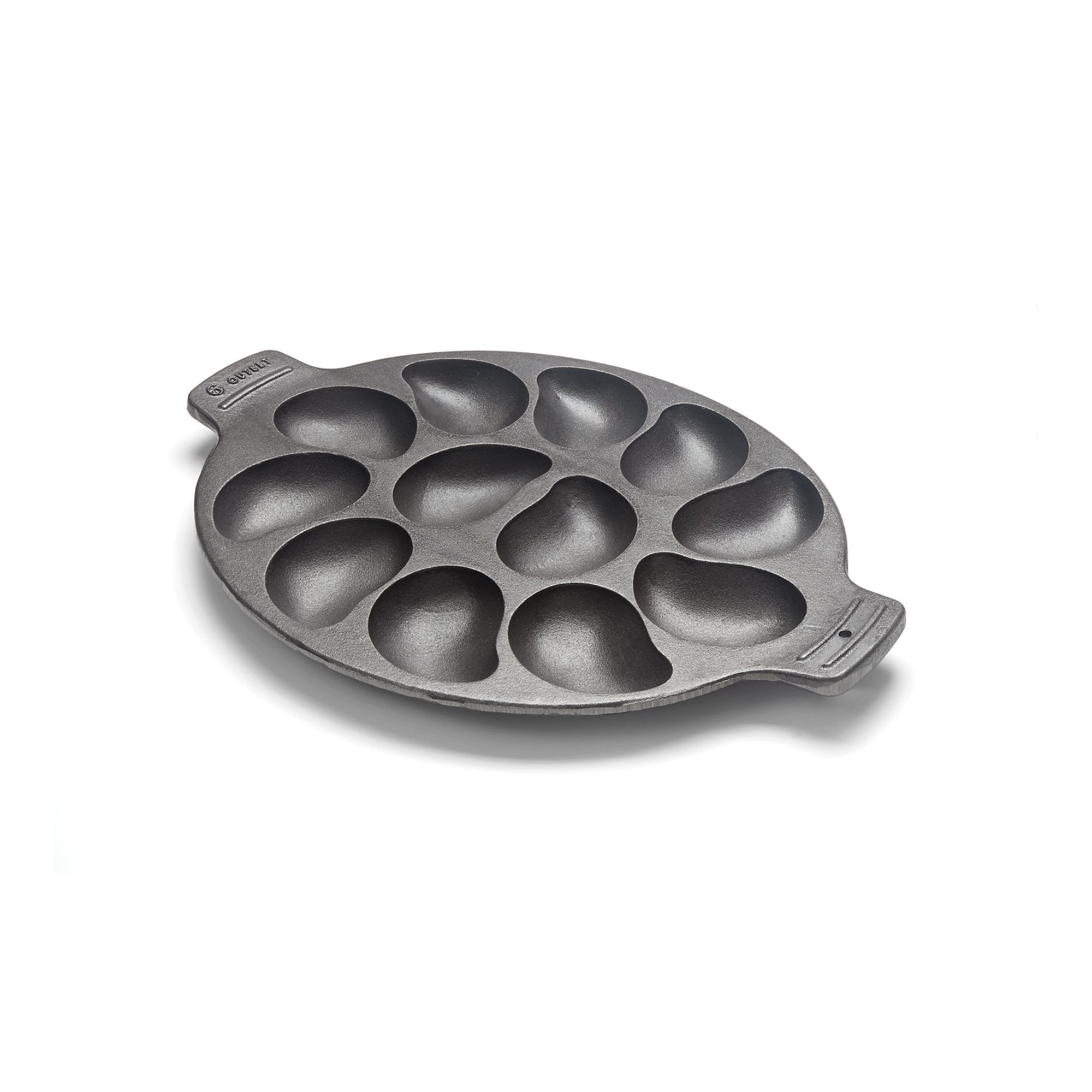 Premium Cast Iron Oyster Grill Pan - 12 Cavity Non-Stick Griddle for Perfectly Grilled Seafood | Ideal for BBQ, Camping & Outdoor Cooking