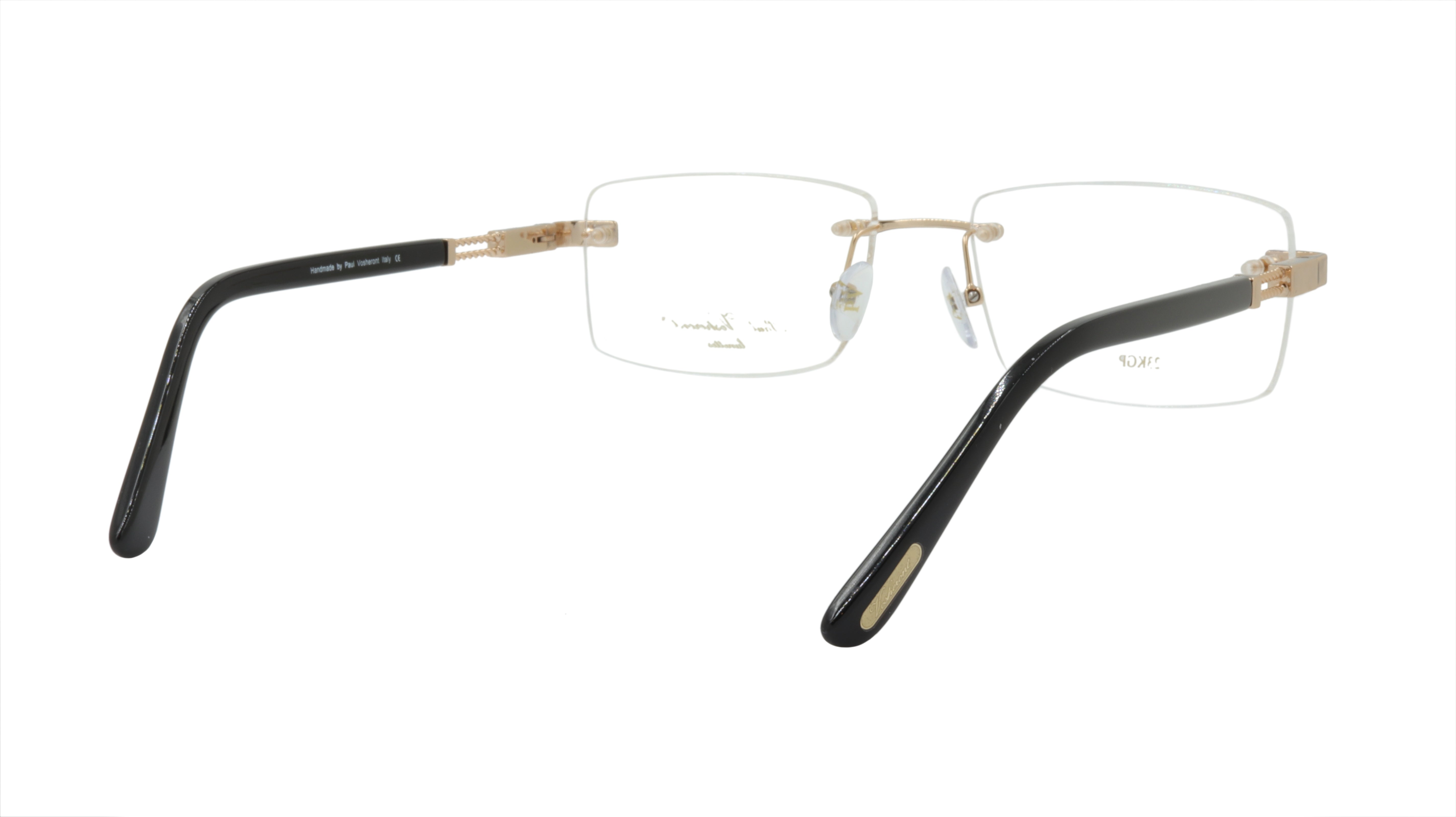 Paul Vosheront PV378 C1 Gold Plated Titanium Acetate Eyeglasses Frame - Italian Design for Men & Women | Perfect for Office, Reading & Fashion Accessories