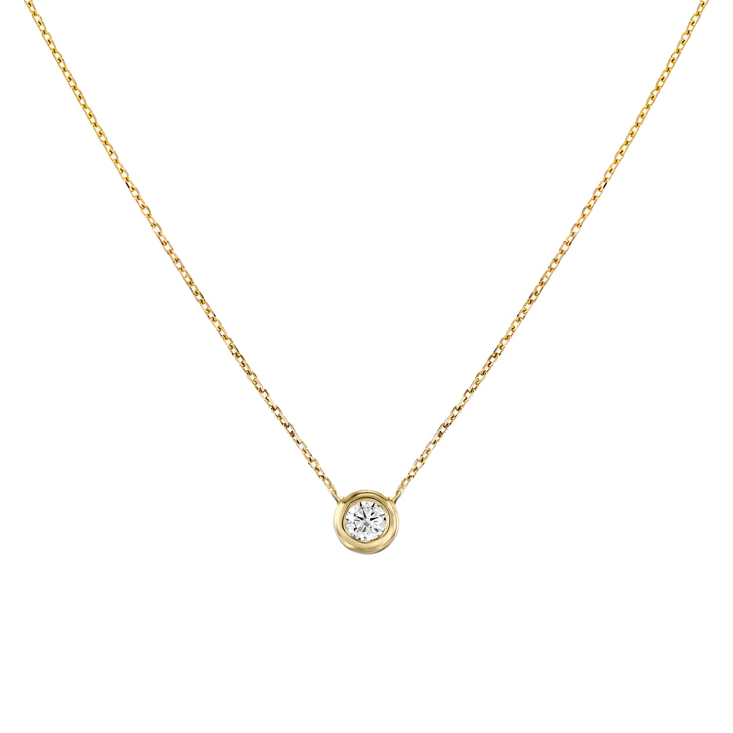 Oak&Luna Juno Diamond Necklace for Women - Round Cut Diamond Pave Choker in Sterling Silver or Gold Plating - Elegant Dainty Pendant Jewelry Gift for Her - Perfect for Summer, Birthday, Mother's Day, Christmas, Anniversary & Special Occasions