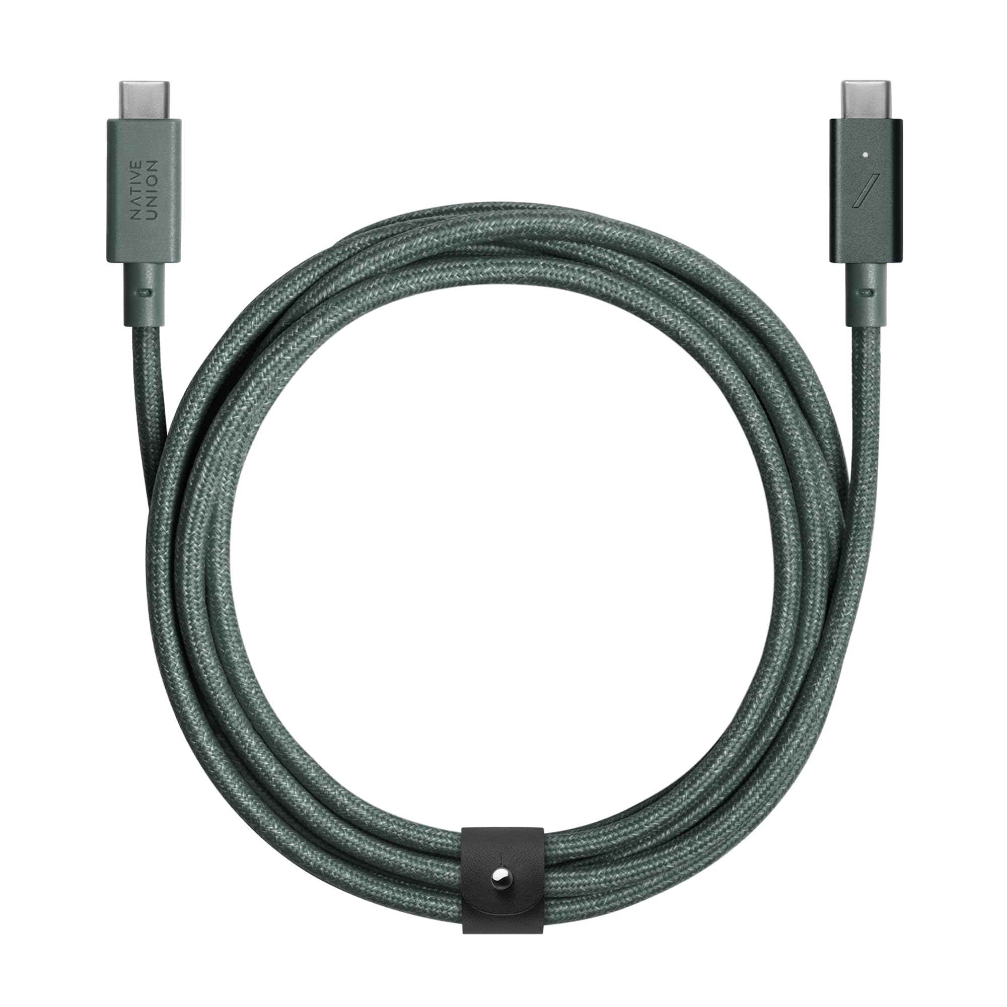 Native Union Type-C Belt Cable Pro - 240W USB-C to USB-C 8ft Ultra-Strong Nylon Braided Charging Cable with Leather Strap | Compatible with iPhone 16/16 Pro Max, MacBook Pro 14
