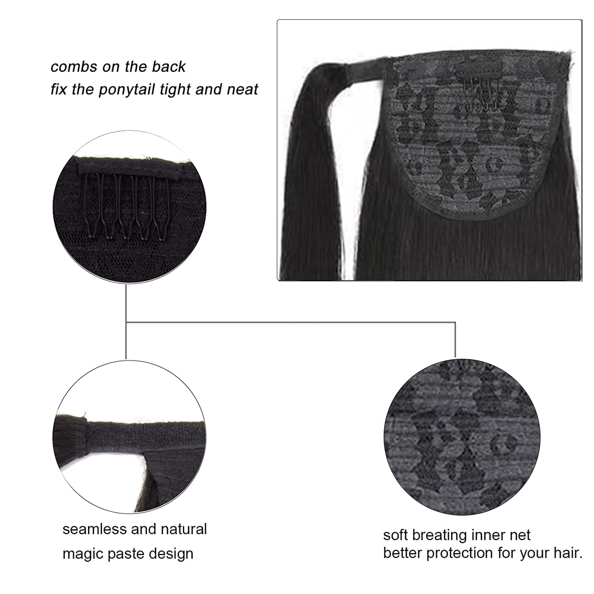 Natural Human Hair Ponytail Extensions for Black Women - Straight & Curly Afro Puffs with Drawstring Wrap | Perfect for Protective Styles, Everyday Wear & Special Occasions