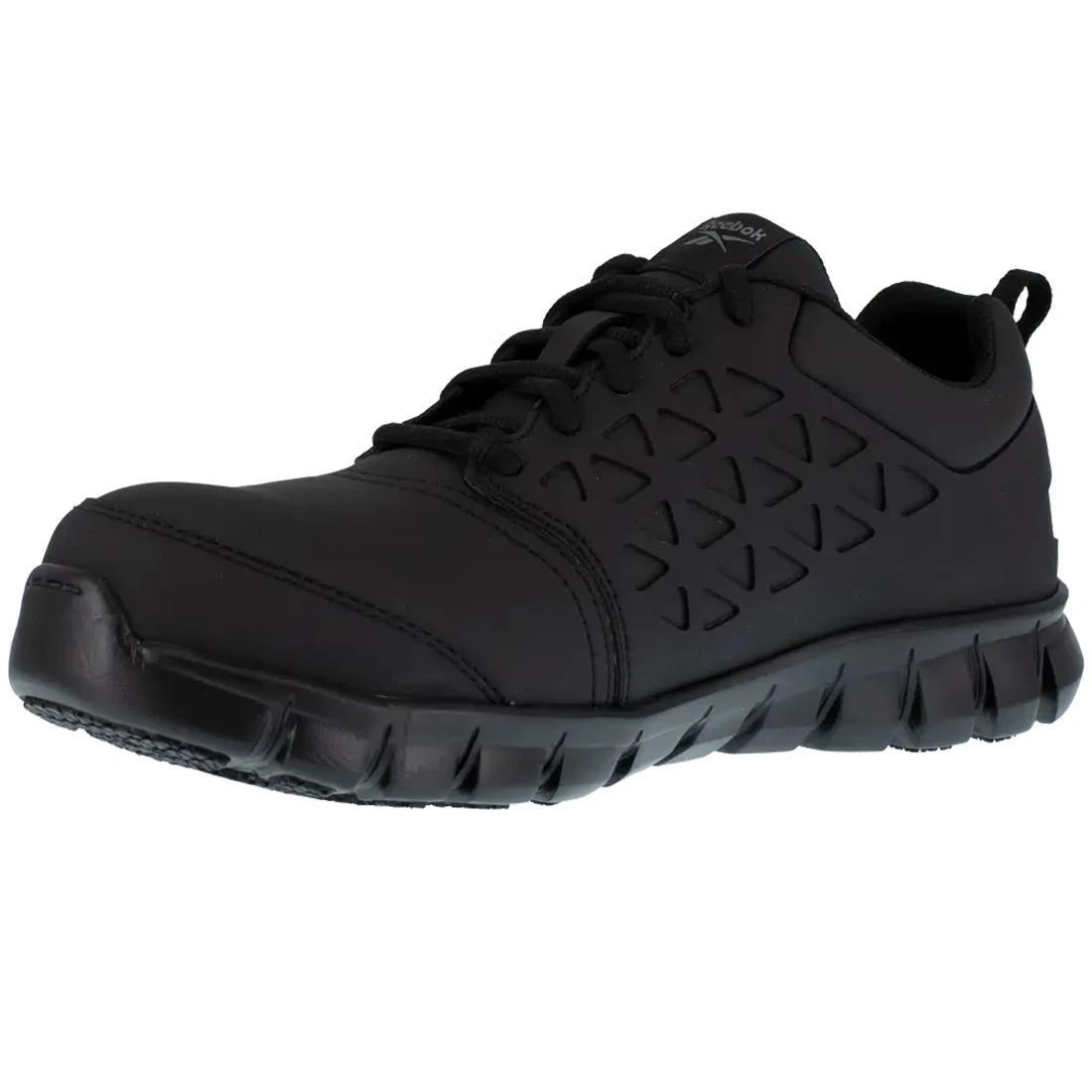 Sublite Cushion Composite Toe Athletic Work Shoes for Men - Black Exofuse Technology - Lightweight Safety Shoes for Construction, Warehouse & Industrial Work