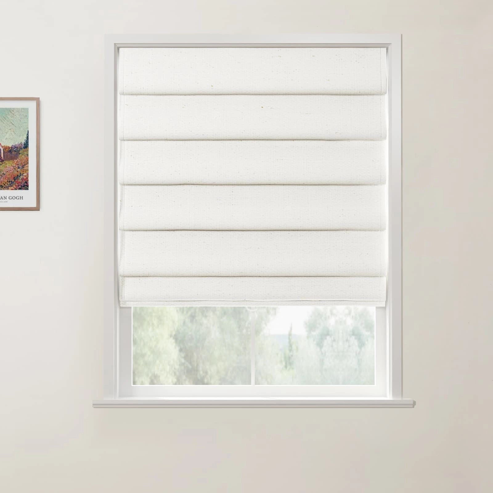 Custom Cordless Roman Shades - Blackout Window Blinds for Living Room, Bedroom & Home Decor - Easy to Install & Adjustable Light Control