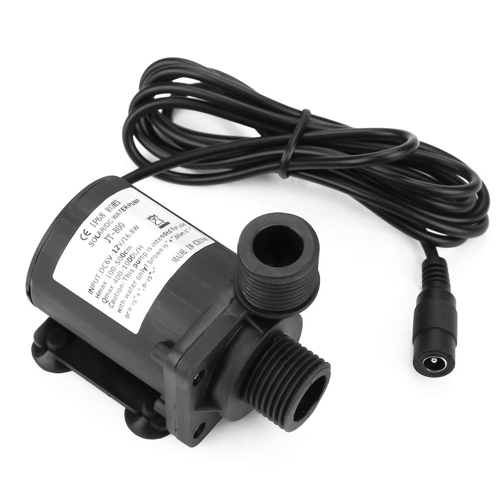 12V DC Brushless Water Pump - Ultra Quiet, Easy to Install Mini Submersible Pump for Solar Water Heaters, Fish Tanks, Aquariums & Hydroponics Systems | Perfect for Home, Garden & DIY Projects