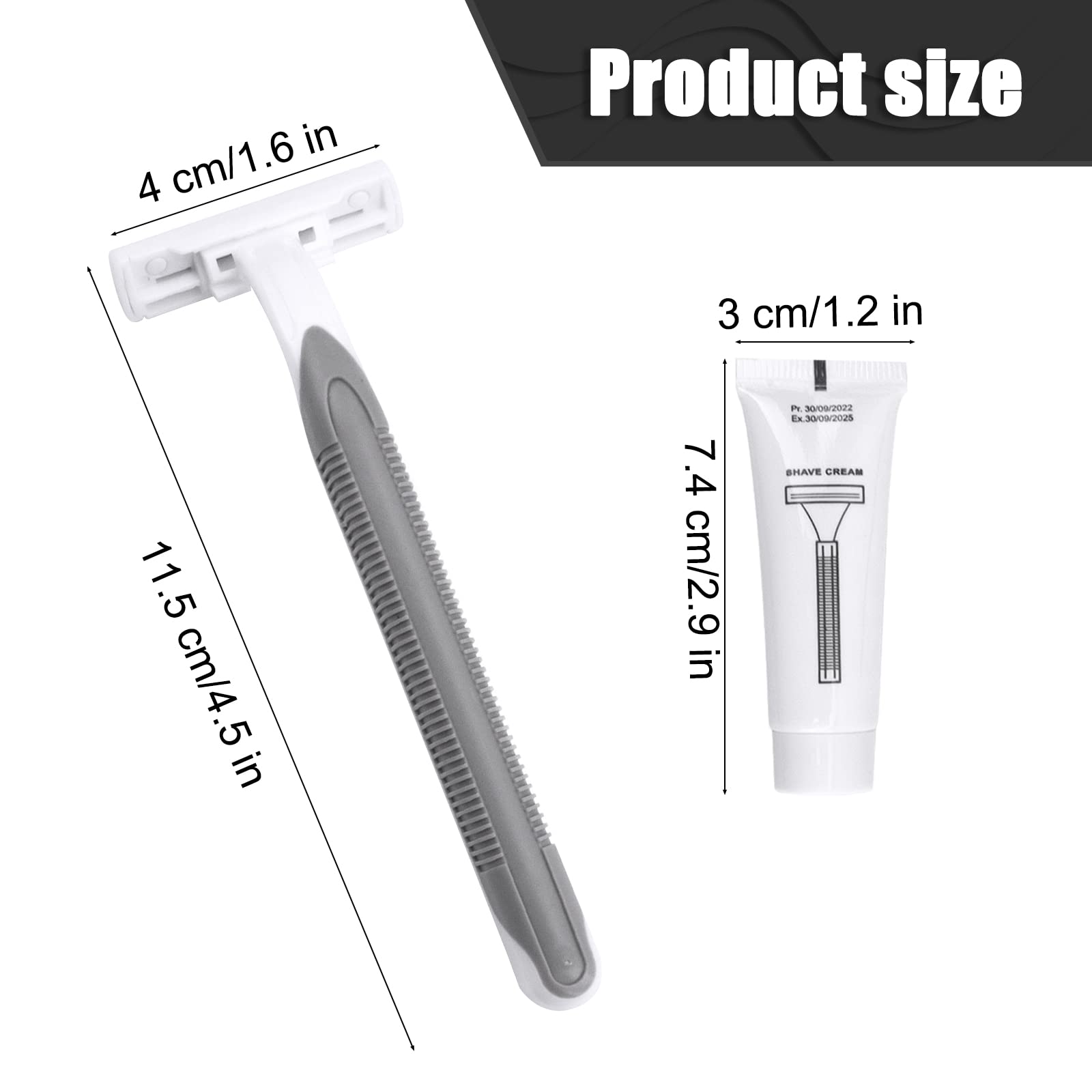 Bulk Pack of 60 Disposable Razors - Twin Blade Individually Wrapped Shaving Razors with Shaving Cream & Clear Cap - Perfect for Travel, Hotels, Shelters & Charity Donations - Smooth Shaving for Men & Women