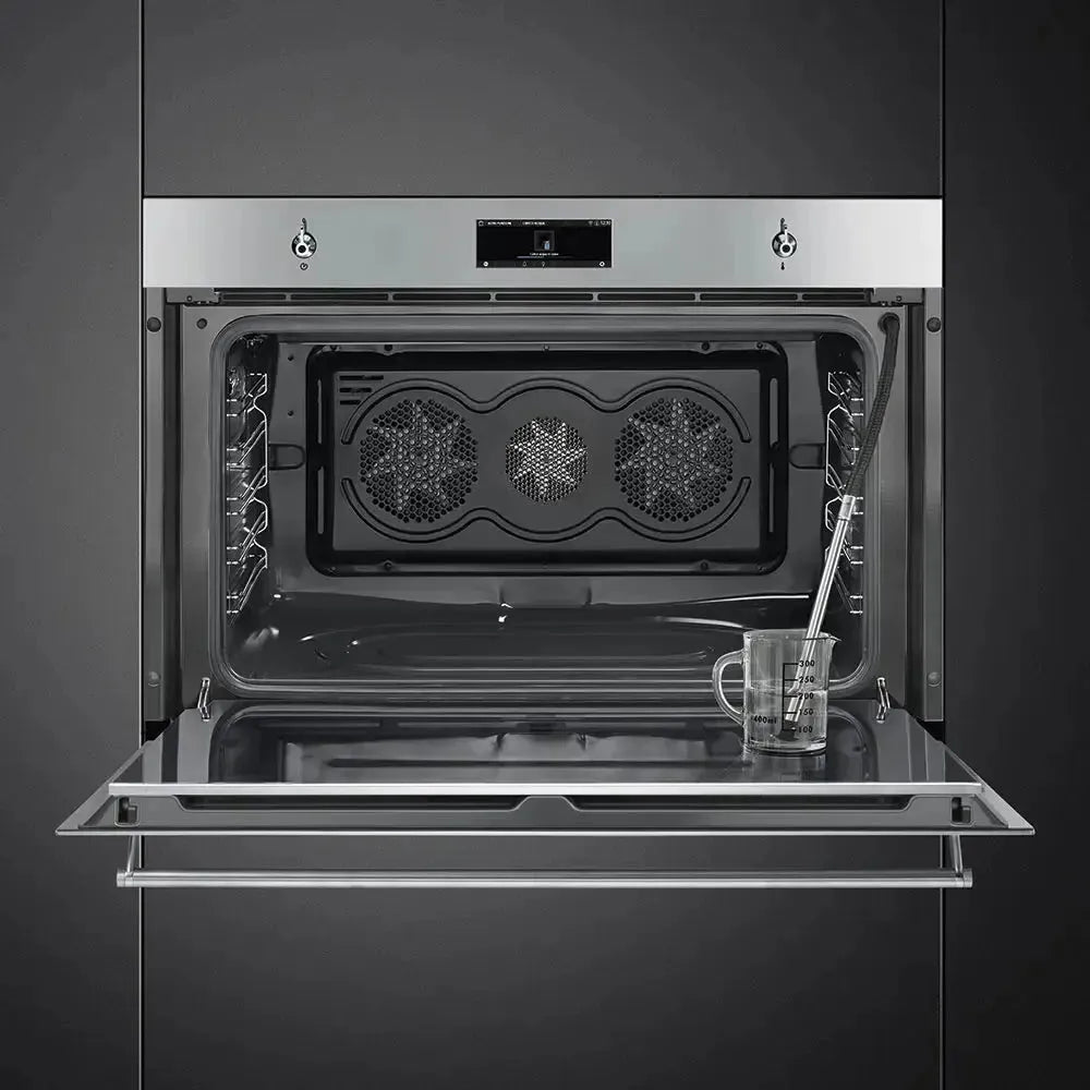 Smeg 90cm Classic Thermoseal Built-In Oven - Stainless Steel Professional Range for Home Kitchen Baking & Roasting