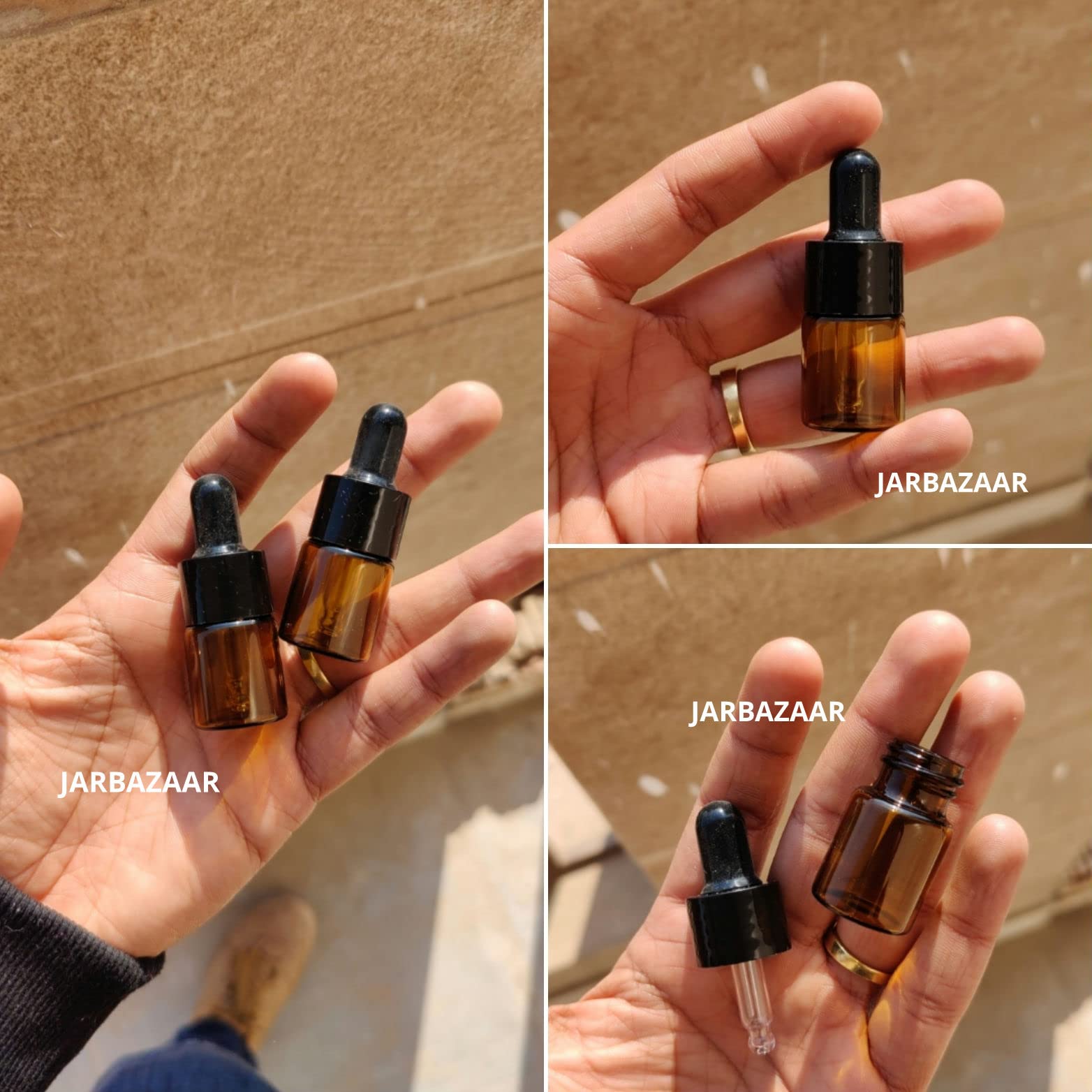 4-Pack 5ml Amber Glass Dropper Bottles for Essential Oils, DIY Skincare - Refillable Mini Bottles for Aromatherapy, Travel & Home Use