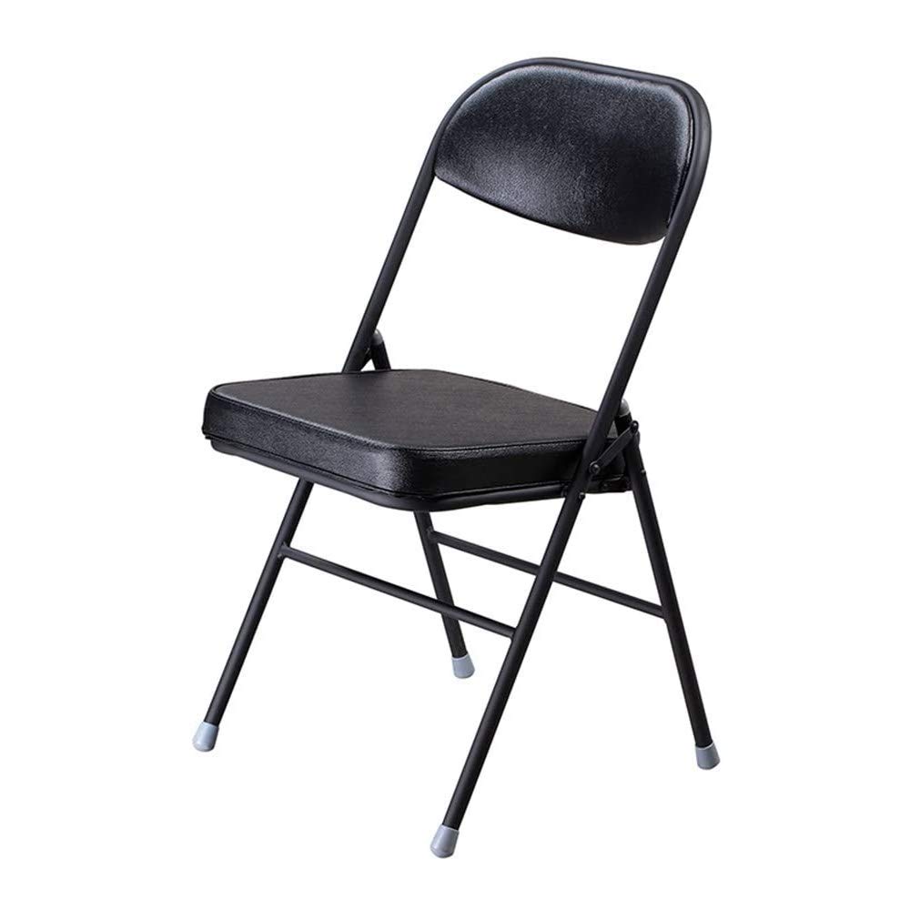 Black Folding Chair - Portable & Durable Steel Frame with Non-Slip Seat Cover - Easy to Clean & Maintain - Perfect for Home, Office Meetings, Outdoor Camping & Picnics