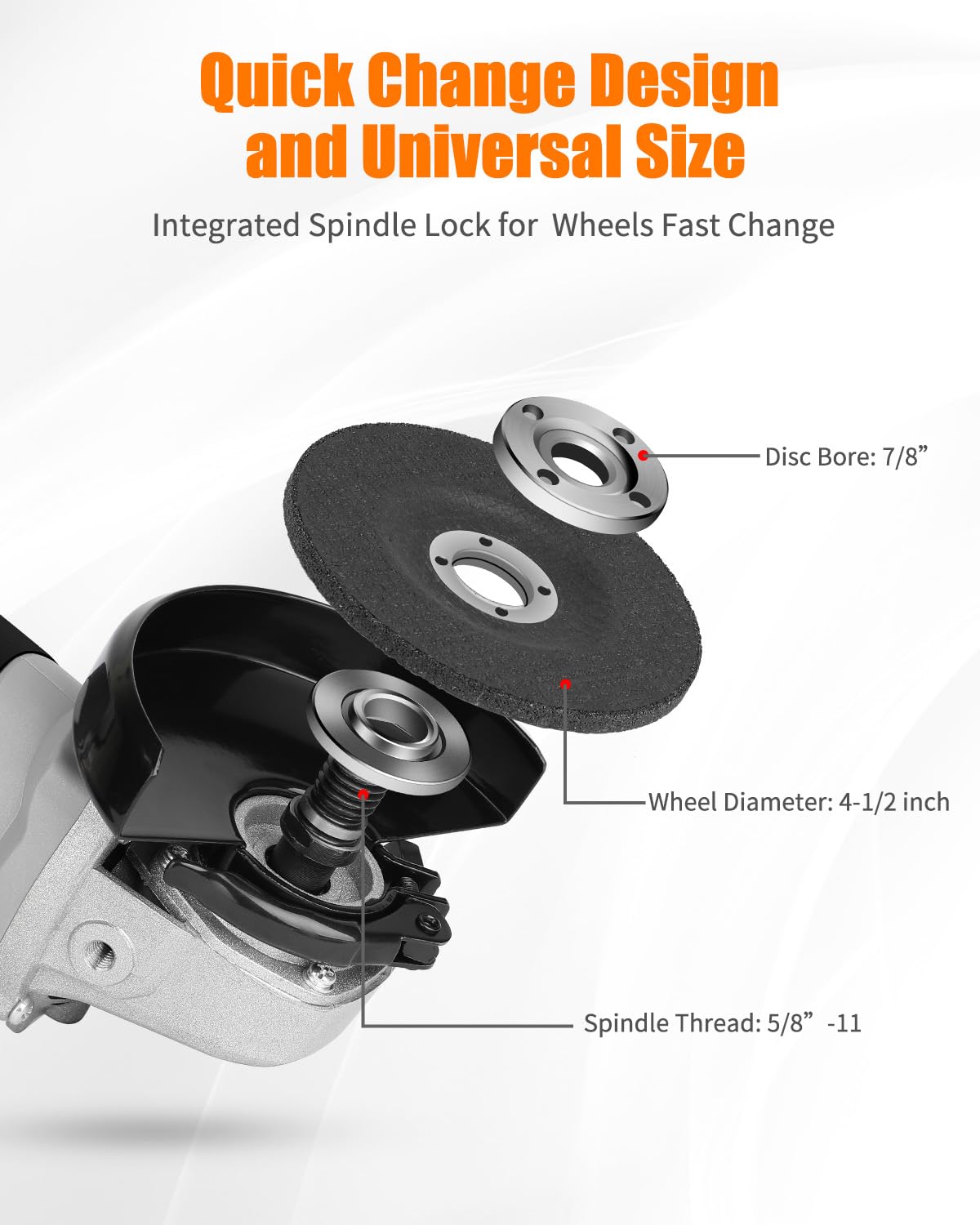AVID POWER 20V Cordless Angle Grinder with 4-Pole Motor - Includes 3.0Ah Battery, Fast Charger, 4-1/2
