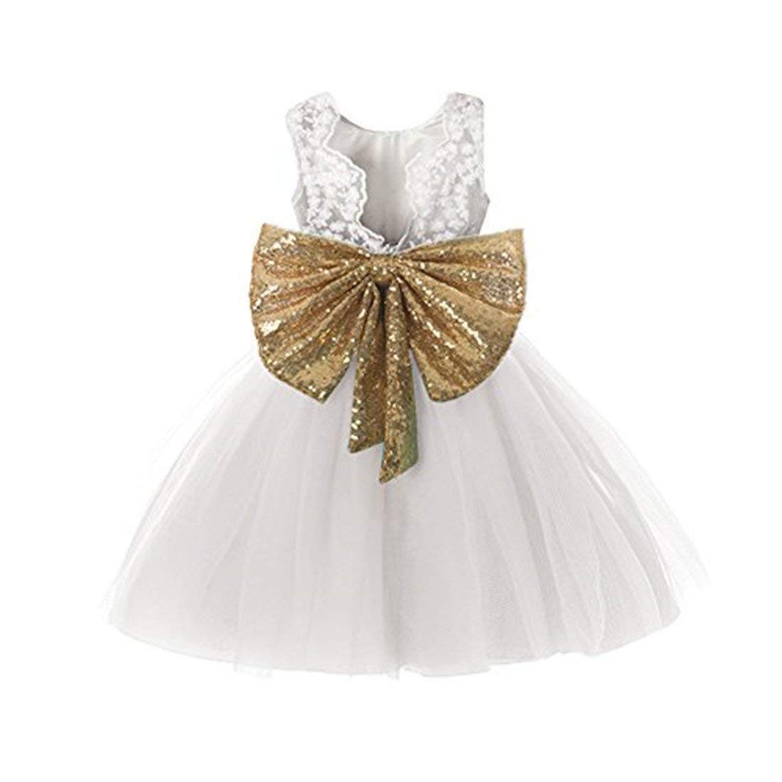 FuDaBang Baby Girls Princess Dresses - Sparkling Sequins & Flower Tutu Party Dresses for Weddings, Birthday Parties & Special Occasions | Perfect for Pageants, Photo Shoots & Holiday Celebrations