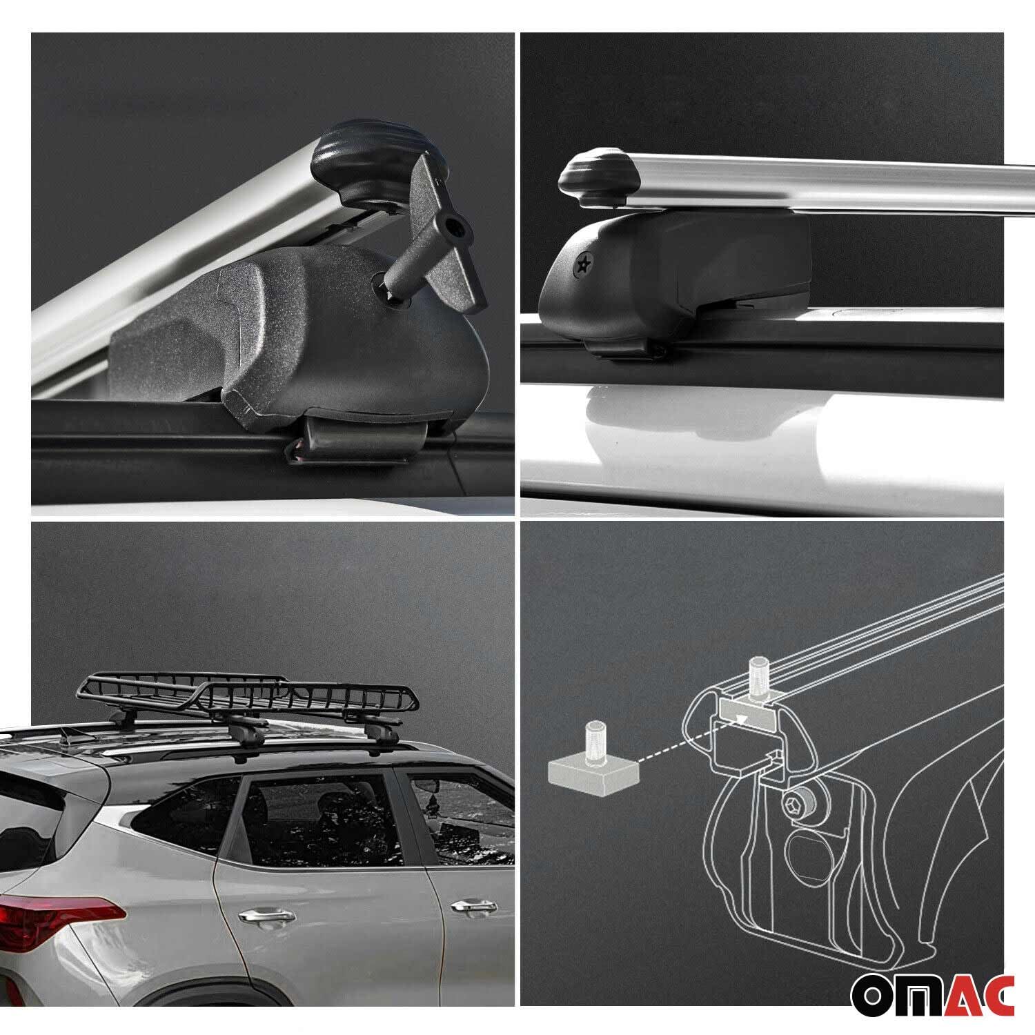 Lockable Aluminum Roof Rack Luggage Carrier for Mercedes GLA Class H247 (2020-2025) - Durable Gray Cargo Box for Outdoor Travel & Adventure Gear Storage