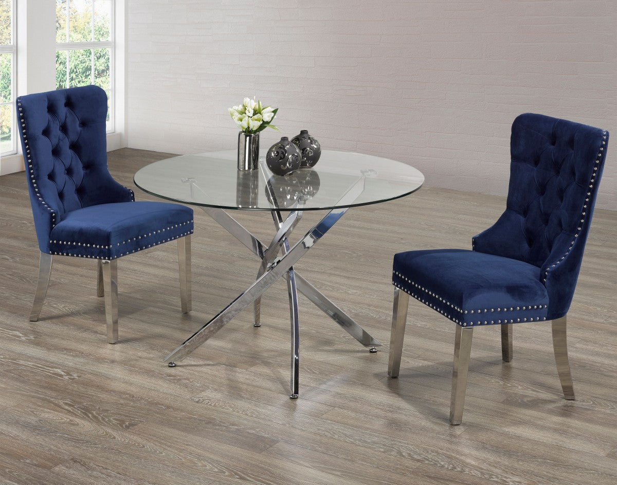3 Piece Dining Set - Modern Blue Kitchen Table & Chairs for Small Spaces | Perfect for Apartments, Breakfast Nooks & Cozy Dining Areas