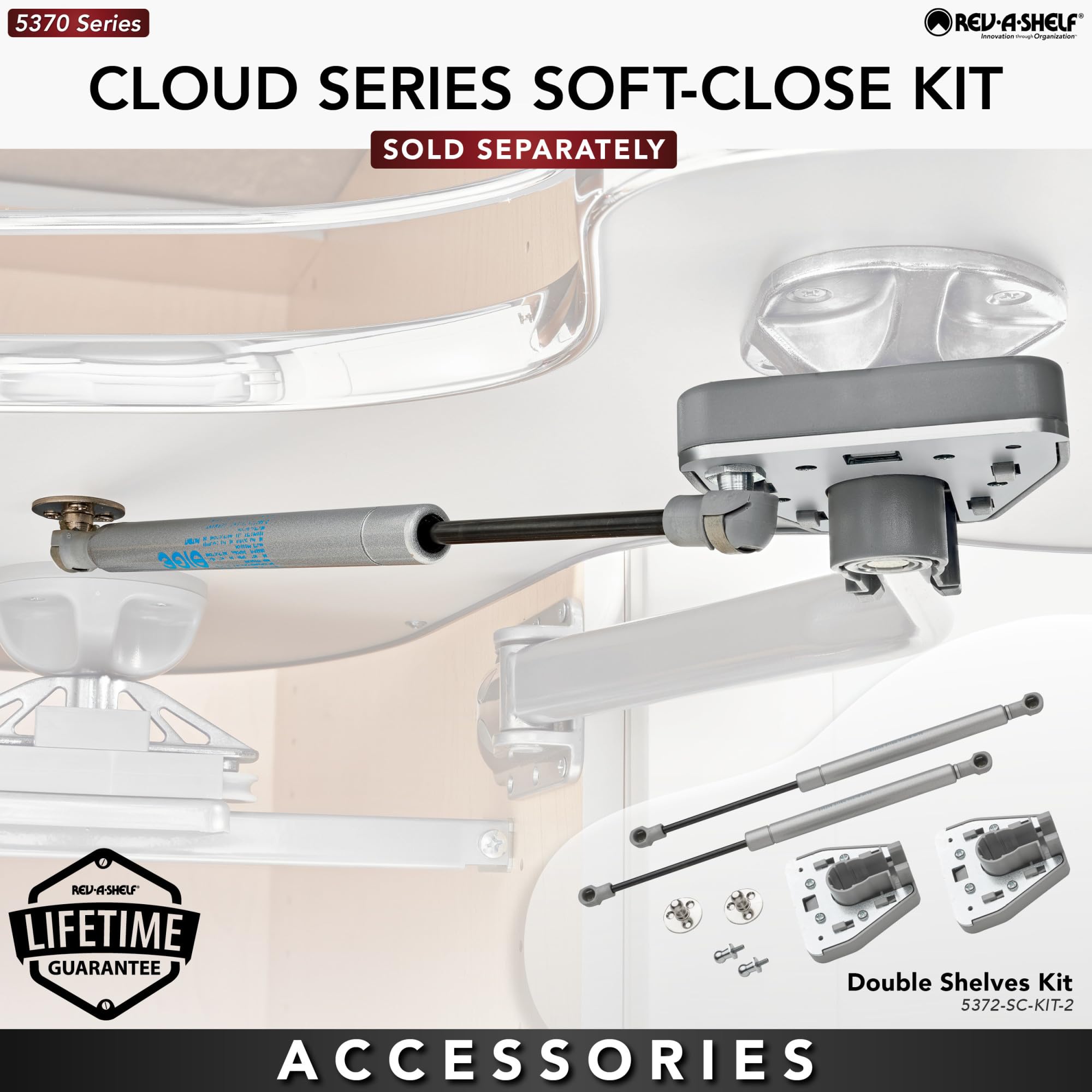 REV-A-SHELF Soft-Close Kit for 5372 Series Blind Corner Organizers - Smooth Cabinet Door Closing Solution for Kitchen Storage Organization