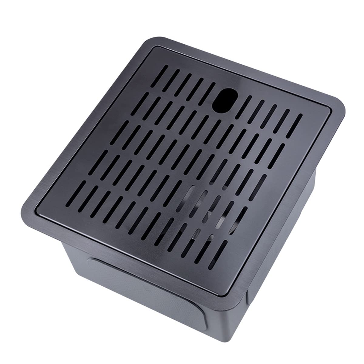 Premium 35x39cm Black 304 Stainless Steel Kitchen Sink with Drain Cover - Single Bowl Bar Counter Sink for Tea Bars, Small Kitchens & Open Concept Spaces (Includes Faucet) - Durable & Stylish for Modern Homes