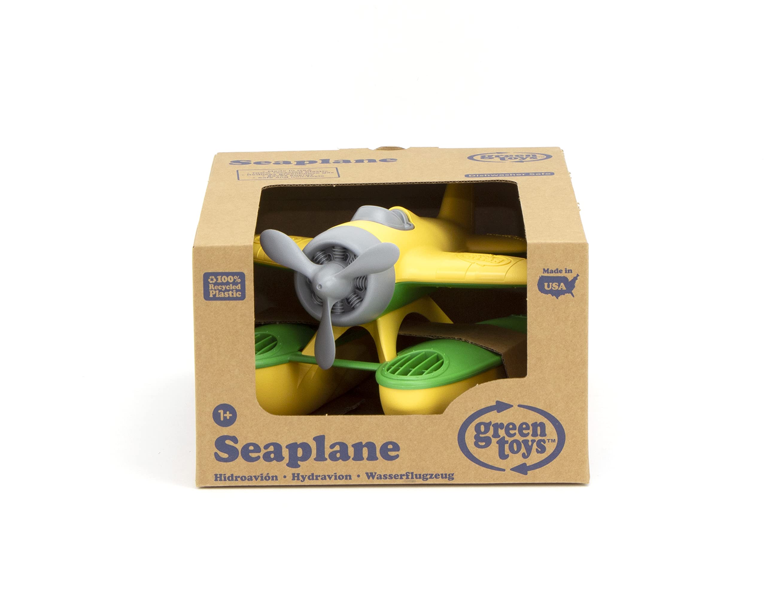 Green Toys Seaplane - Eco-Friendly Yellow Airplane Toy for Kids | Perfect for Bath Time, Outdoor Play & Learning Fun