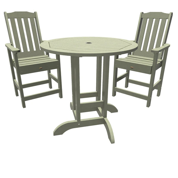 Weather-Resistant 3-Piece Round Counter Height Outdoor Dining Set - Perfect for Patio, Deck, and Backyard Gatherings