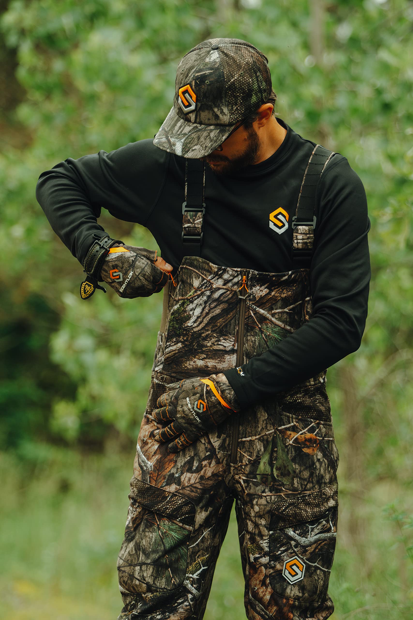 ScentLok Forefront Midweight Odor Reducing Water Repellent Camo Hunting Bibs for Men - Breathable Hunting Pants for Deer, Turkey & Outdoor Adventures