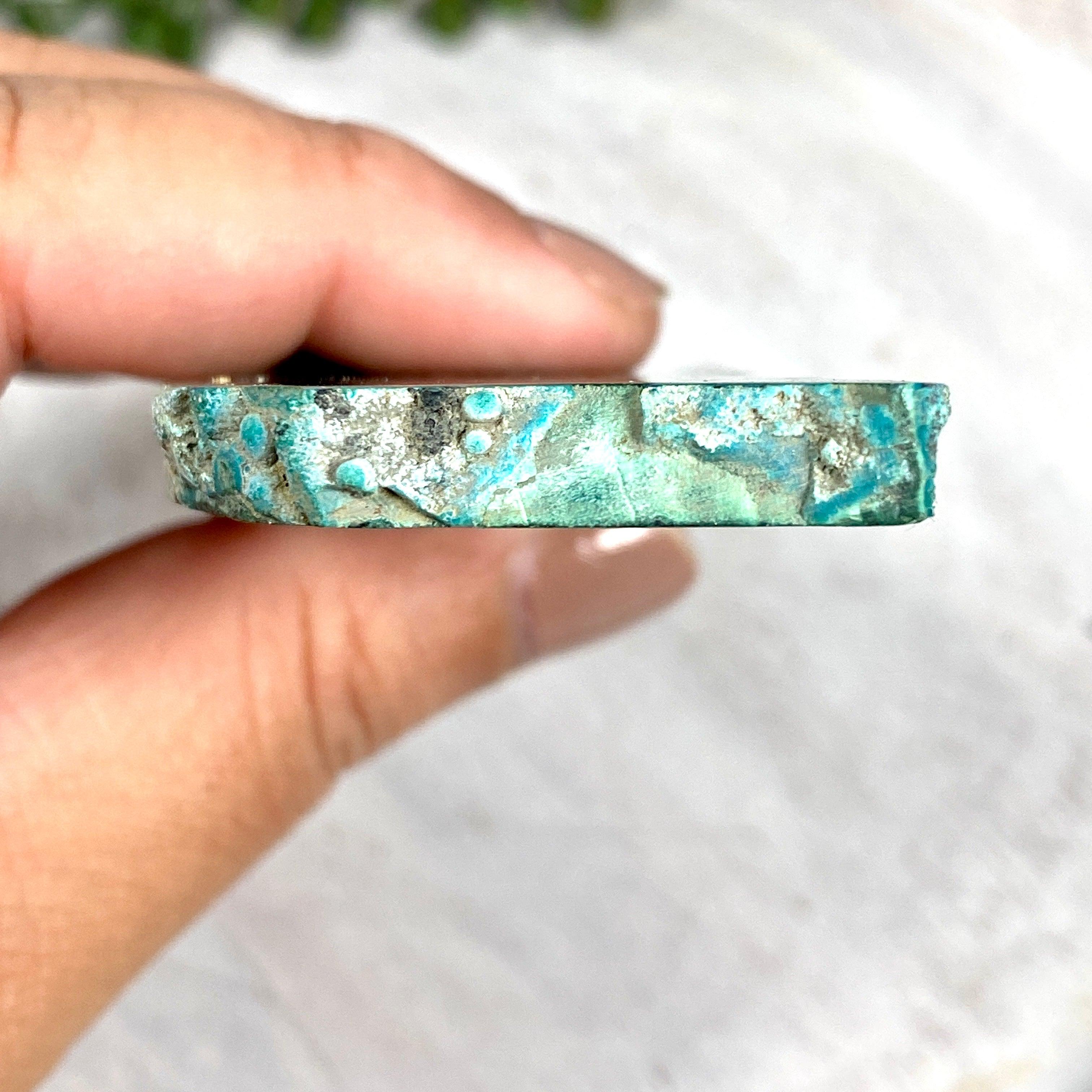 Natural Malachite Slice CR3537 - Handcrafted Gemstone for Jewelry Making, Home Decor & Healing Crystals - Perfect for DIY Crafts, Meditation & Gifts