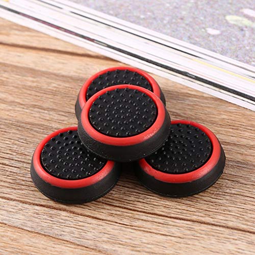 4PCS Silicone Rubber Joystick Thumb Grip Caps for PS5, PS4, PS3, Xbox 360, Xbox One, Xbox One X Elite & Nintendo Switch Pro Controller - Red | Enhanced Grip & Comfort for Gaming, Perfect for FPS, Racing & Action Games