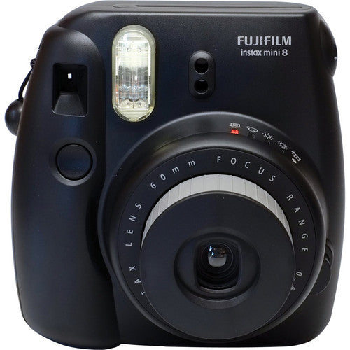 Fujifilm Instax Mini 8 Instant Camera - Portable Polaroid Camera with Built-in Flash, Perfect for Parties, Travel & Memories (Black)