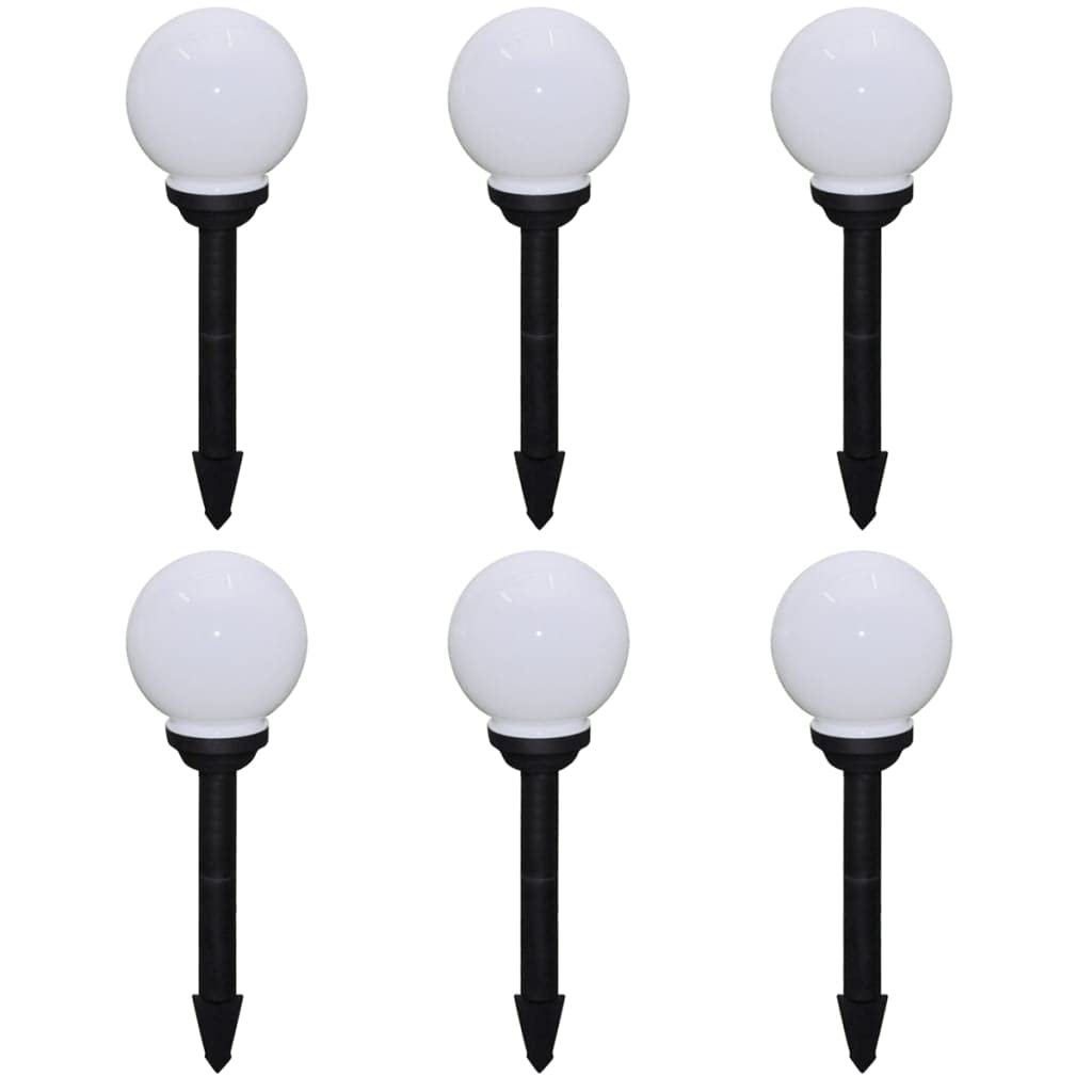 SKM Outdoor Pathway Lights 6 Pack - 7.9 Inch LED Garden Lights with Ground Spikes for Walkway, Driveway, Yard, and Landscape Lighting